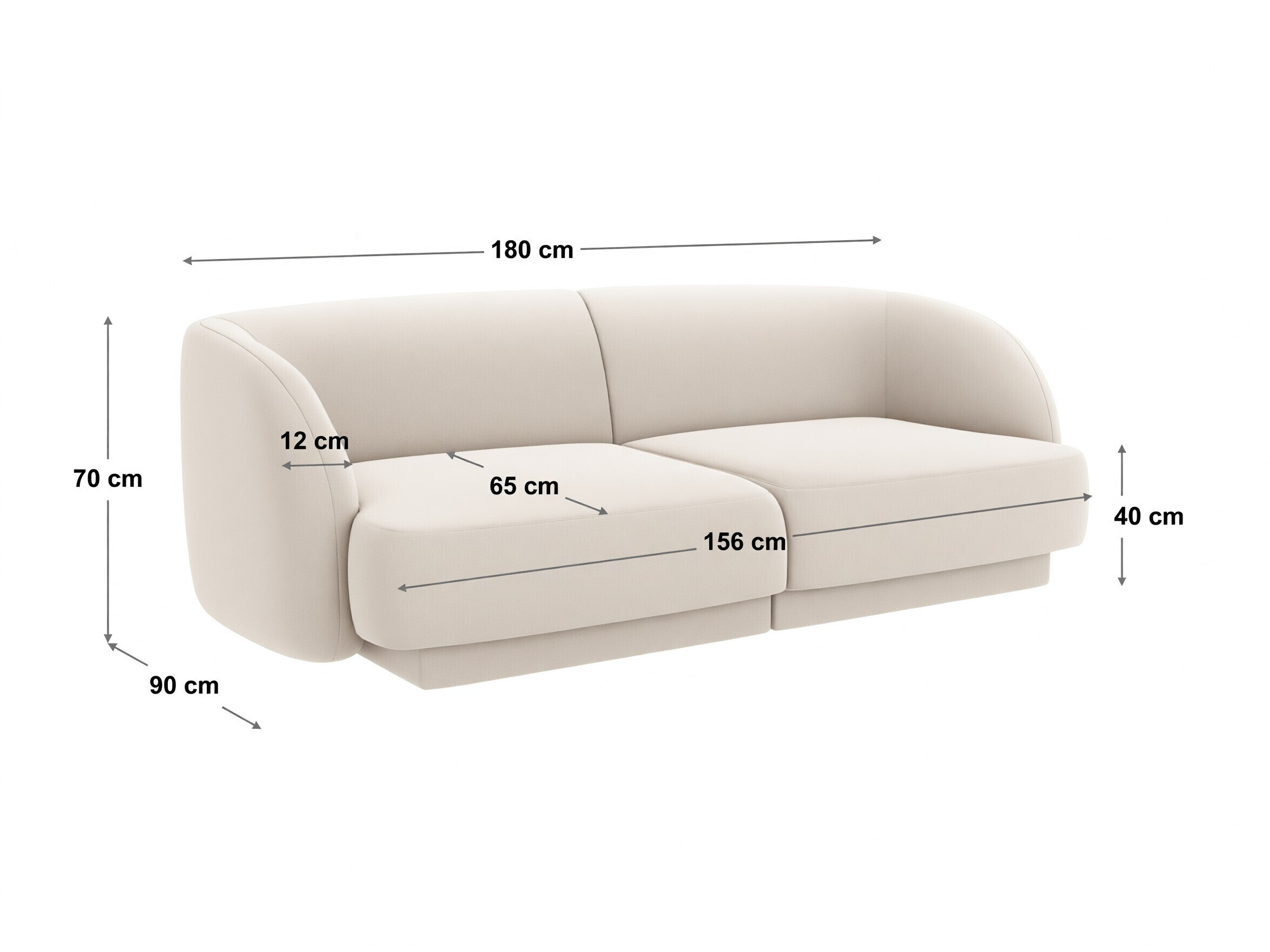 Modulares Sofa Tivlomi 100 (Bluvel 22)