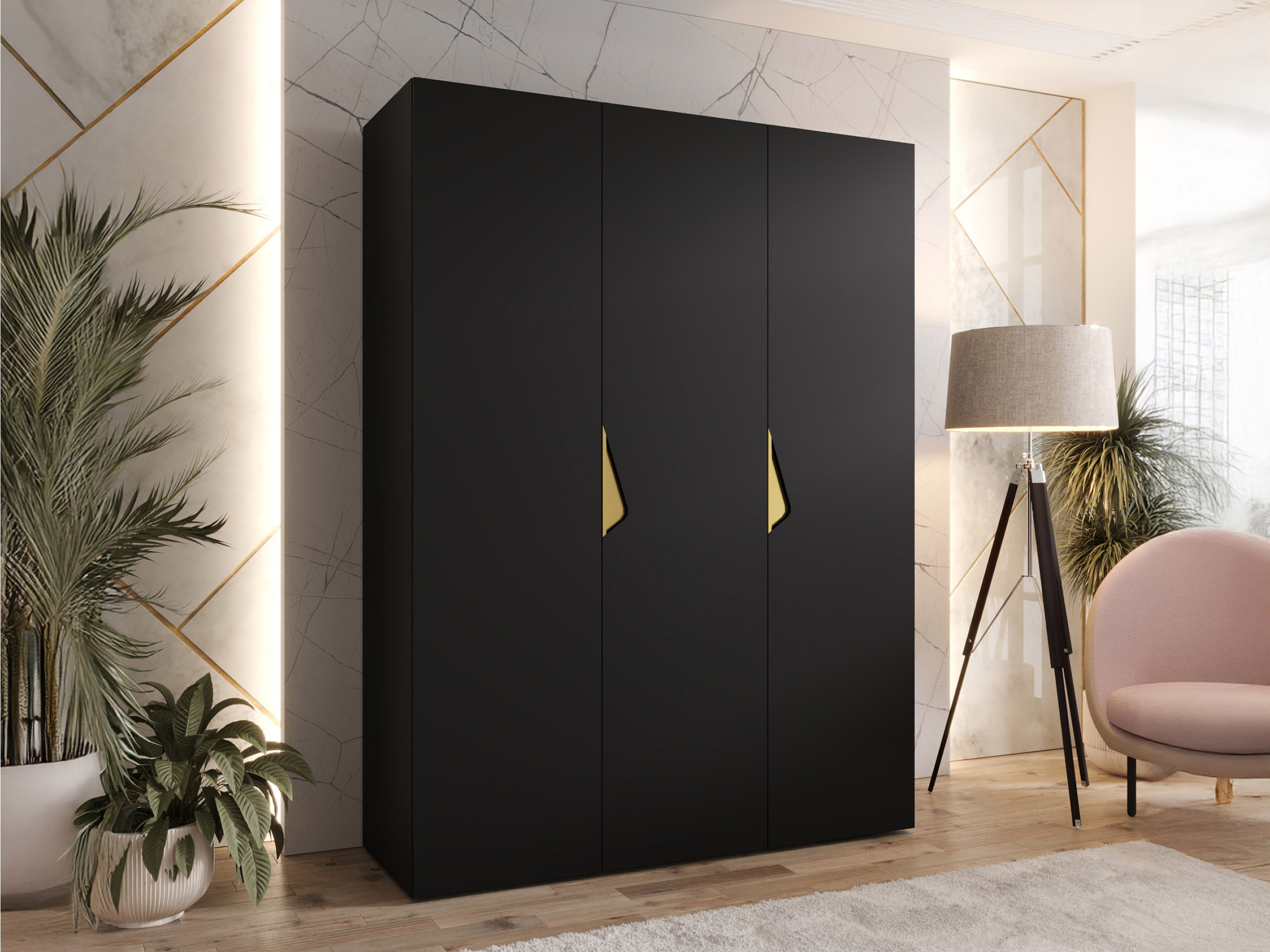 Kleiderschrank Hartford 619 (Schwarz)
