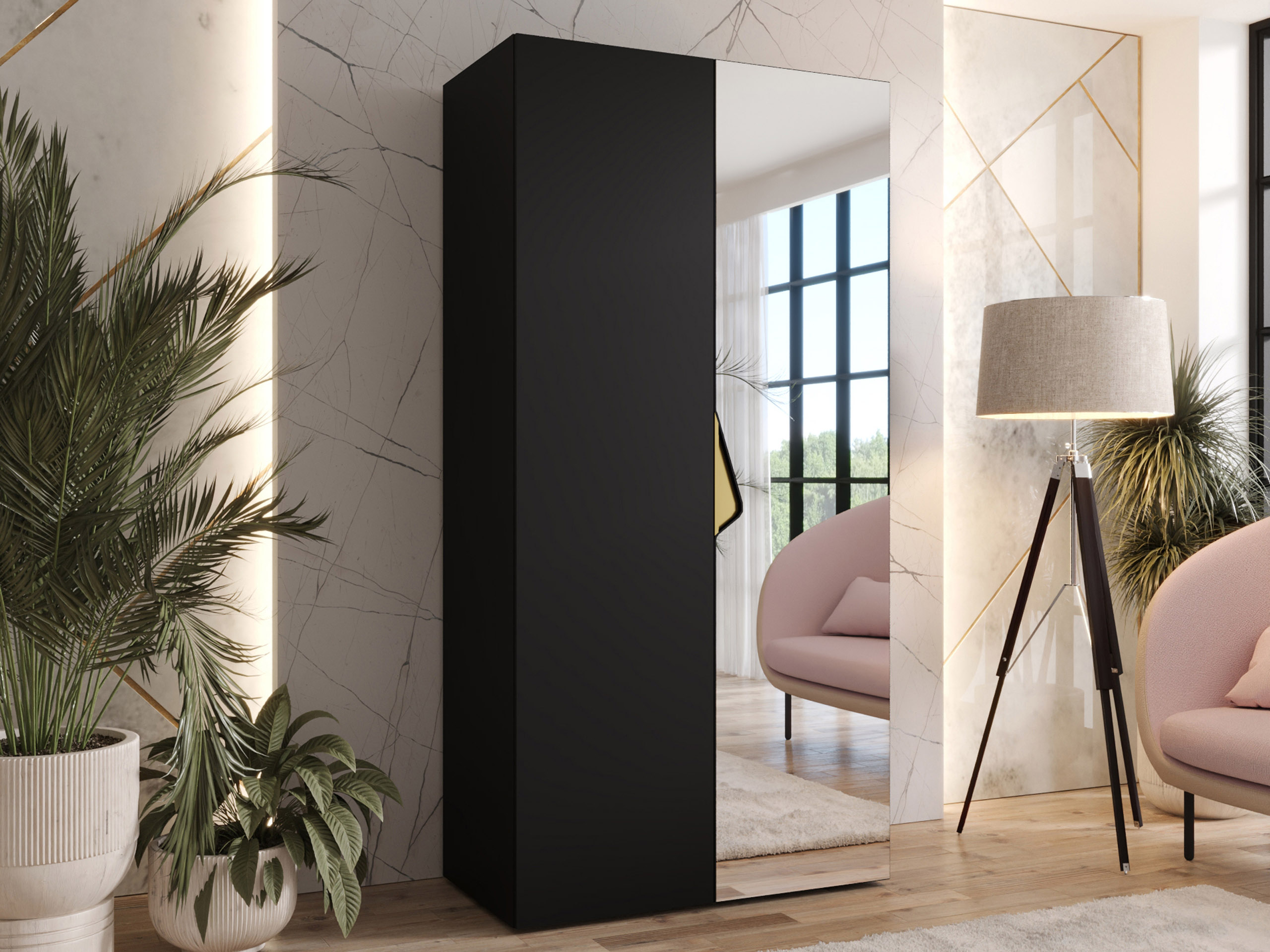 Kleiderschrank Hartford 623 (Schwarz)