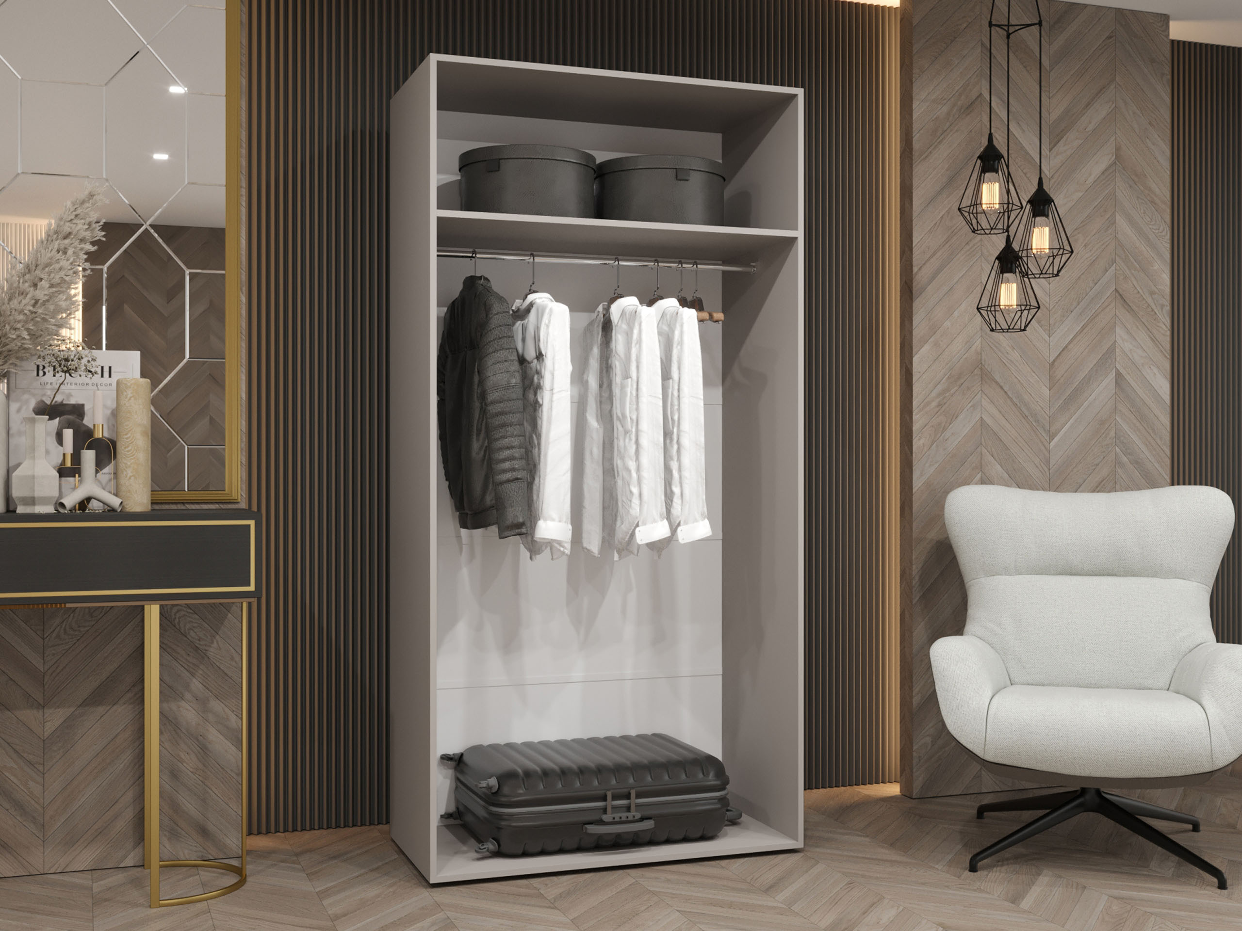 Kleiderschrank Hartford 623 (Weiß)