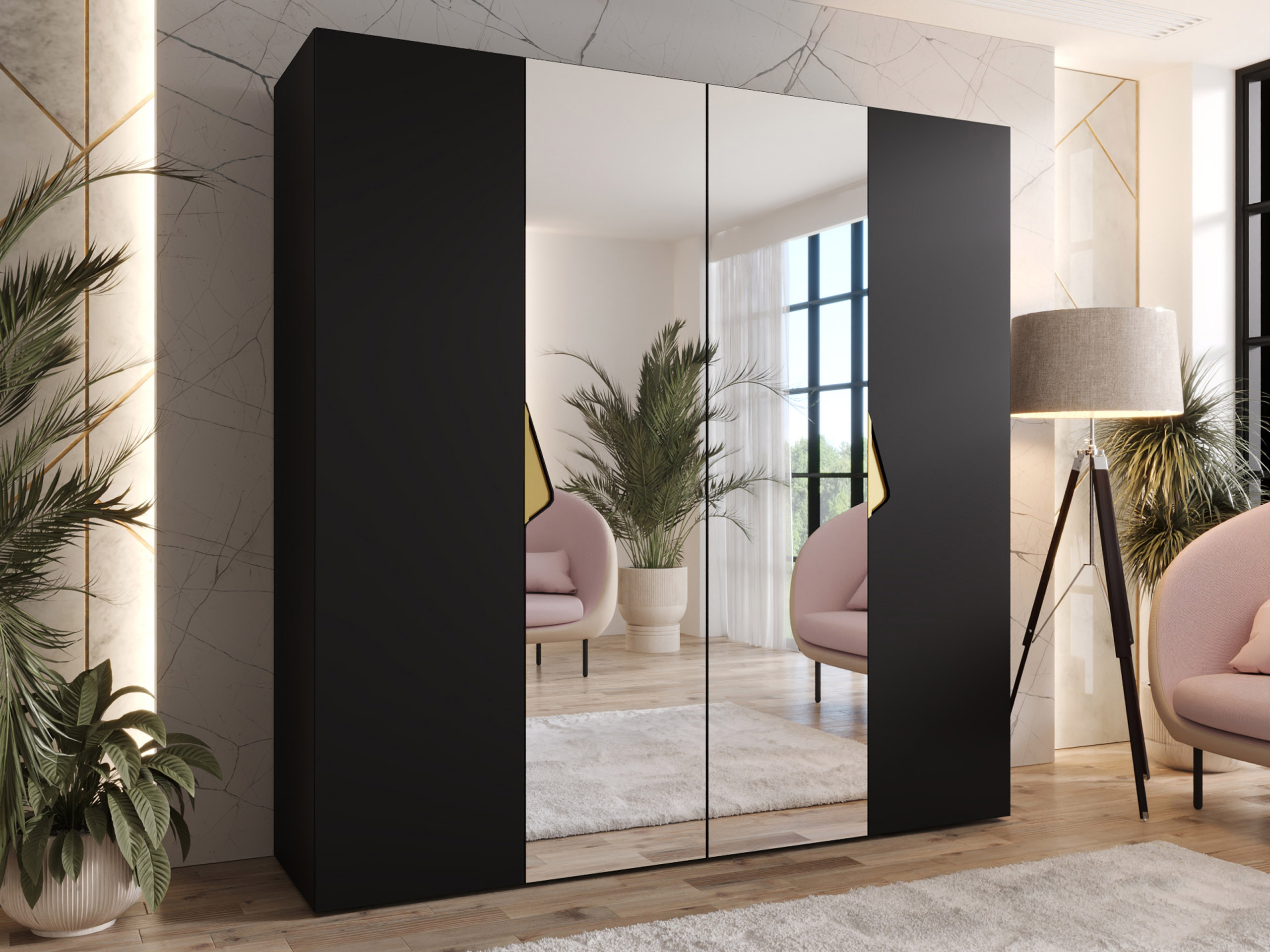Kleiderschrank Hartford 625 (Schwarz)