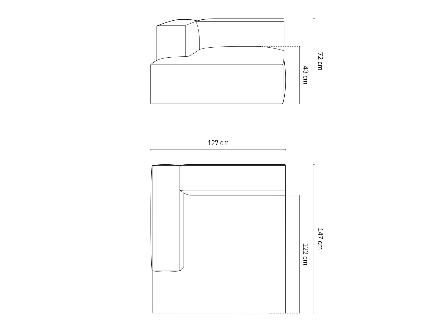 Modularer Sessel Beckley F105 (Paris Cream)