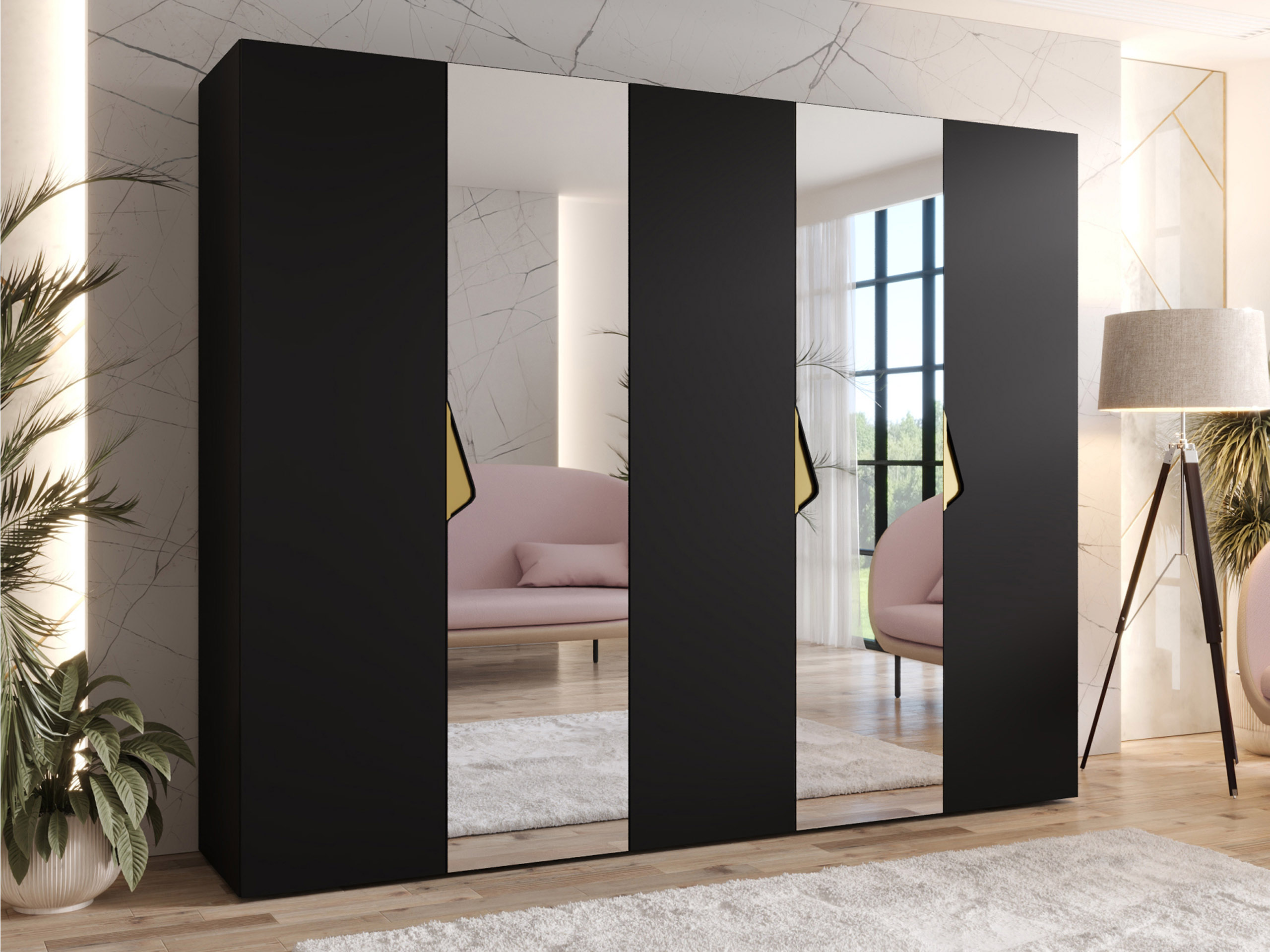 Kleiderschrank Hartford 626 (Schwarz)