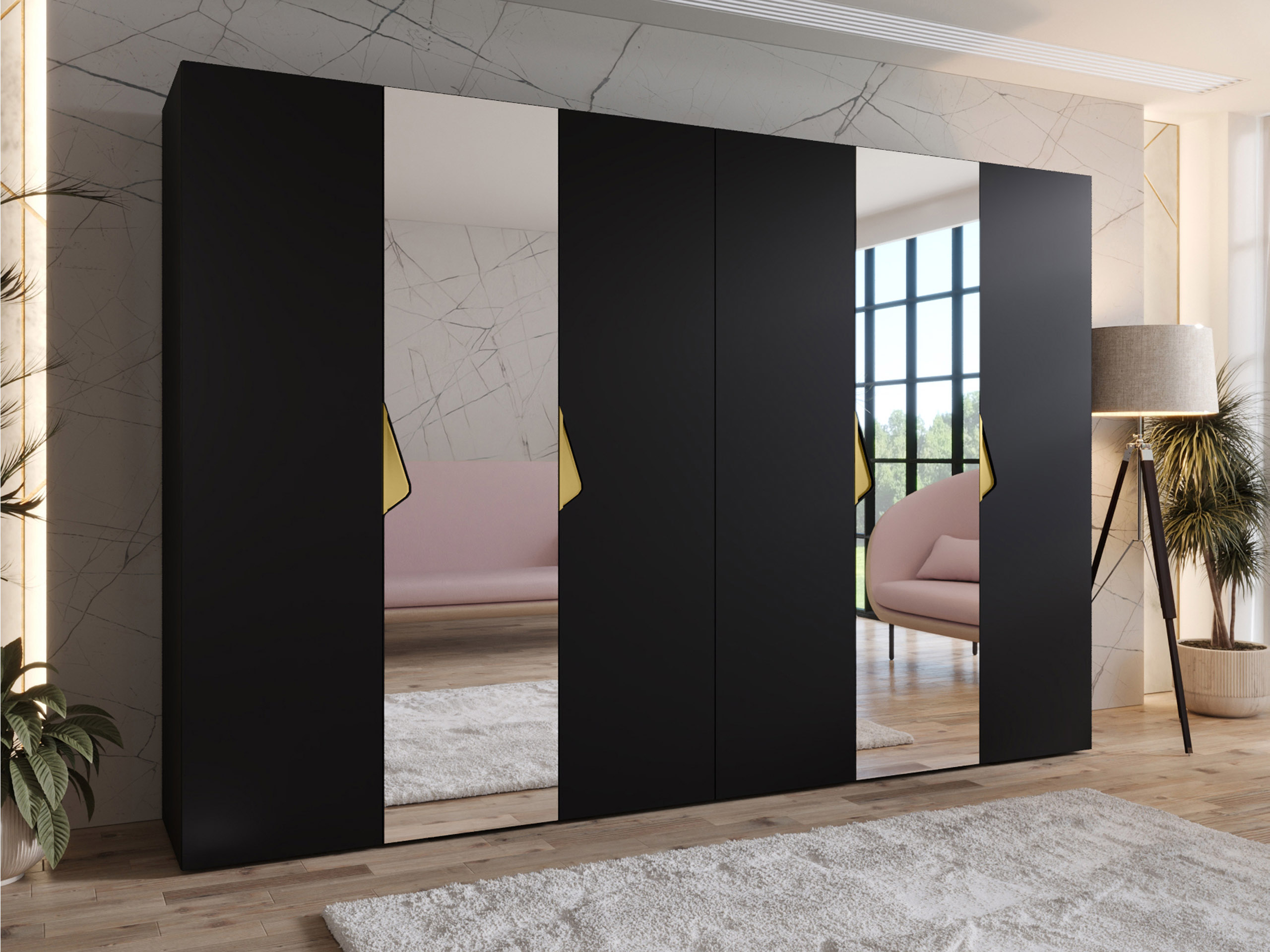 Kleiderschrank Hartford 627 (Schwarz)