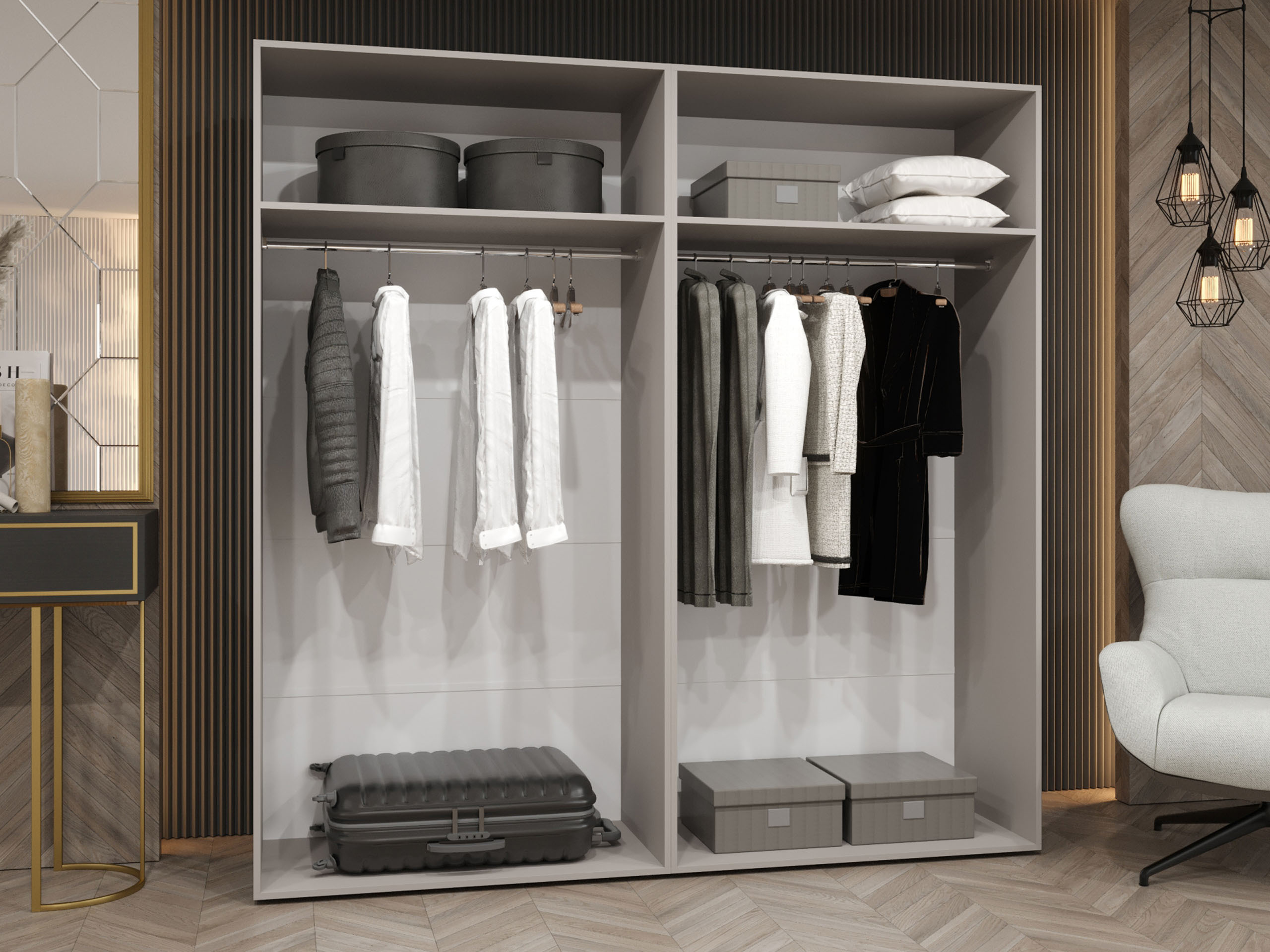 Kleiderschrank Hartford 630 (Weiß)