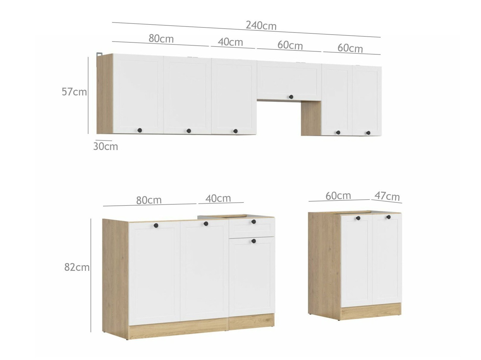 Modulares Küchenset Classic White Oak 118