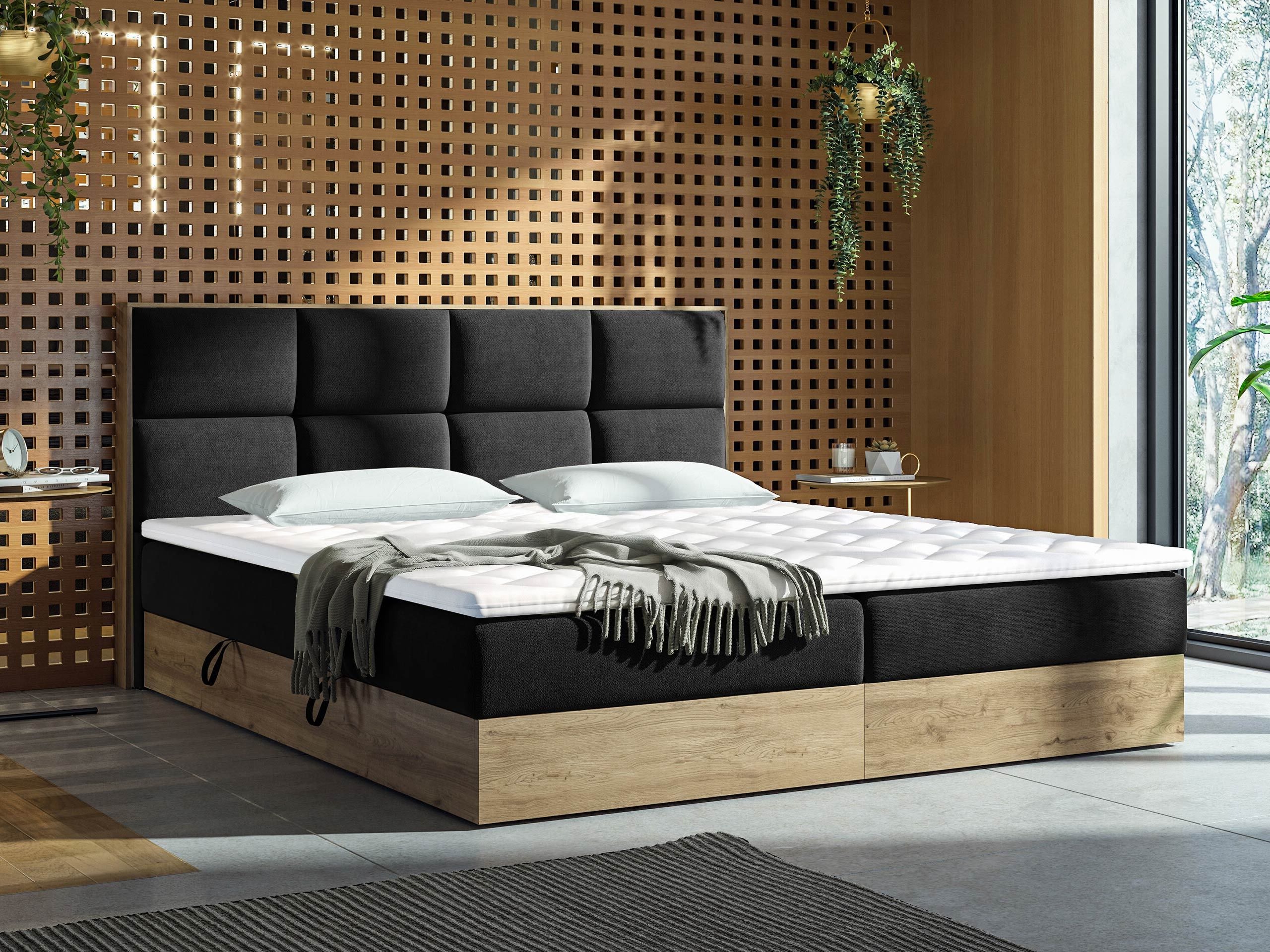 Boxspringbett ComfiDream Miraena (Goldene Eichenholzoptik + Soro 100)