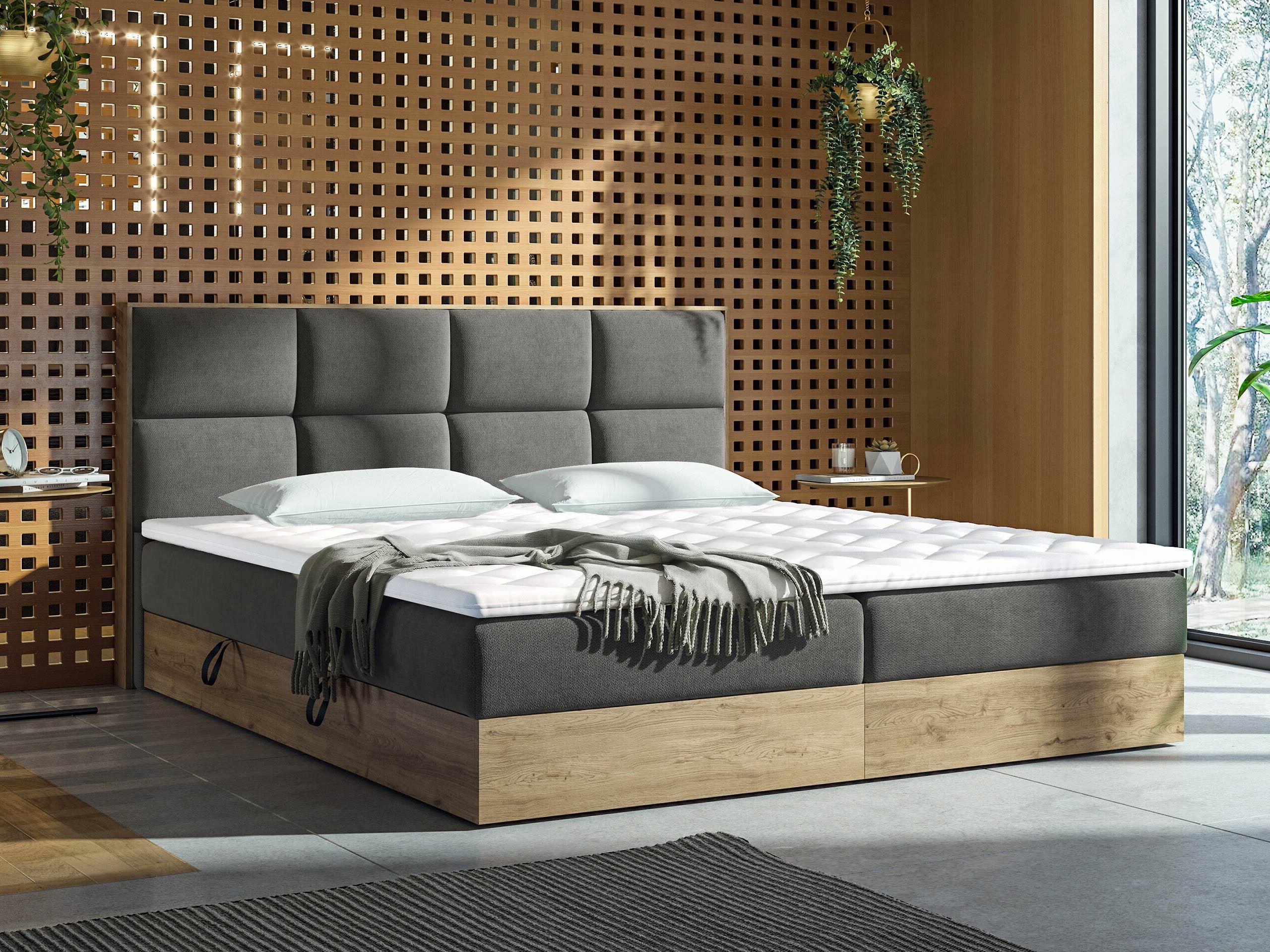 Boxspringbett ComfiDream Miraena (Goldene Eichenholzoptik + Soro 97)