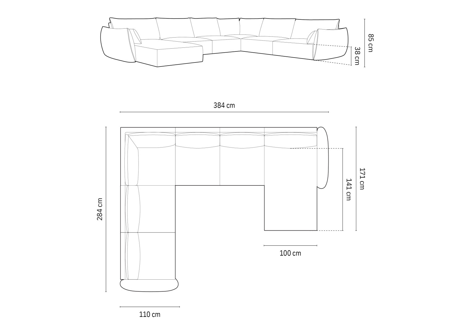 Ecksofa Belenoe 112 (Bluvel 86)