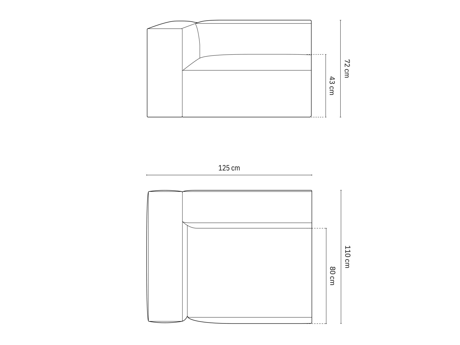Modularer Sessel Beckley F110 (Paris Cream)