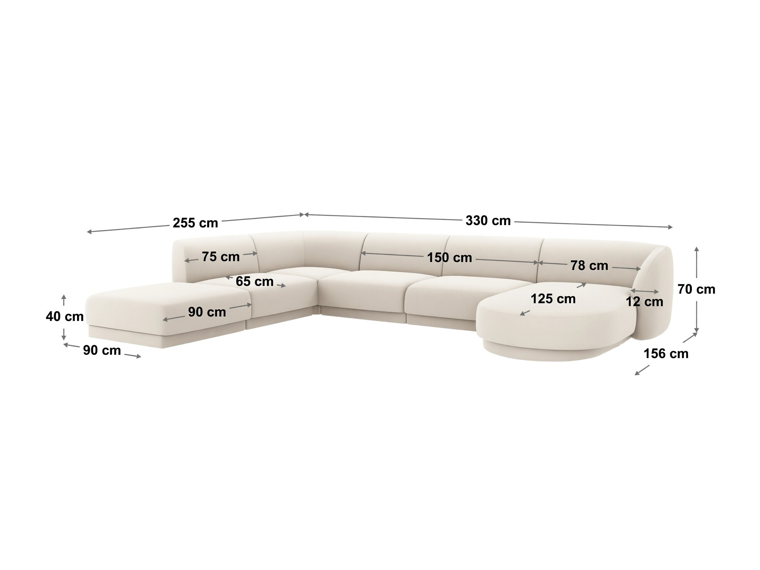 Modulares Ecksofa Tivlomi 107 (Bluvel 22)