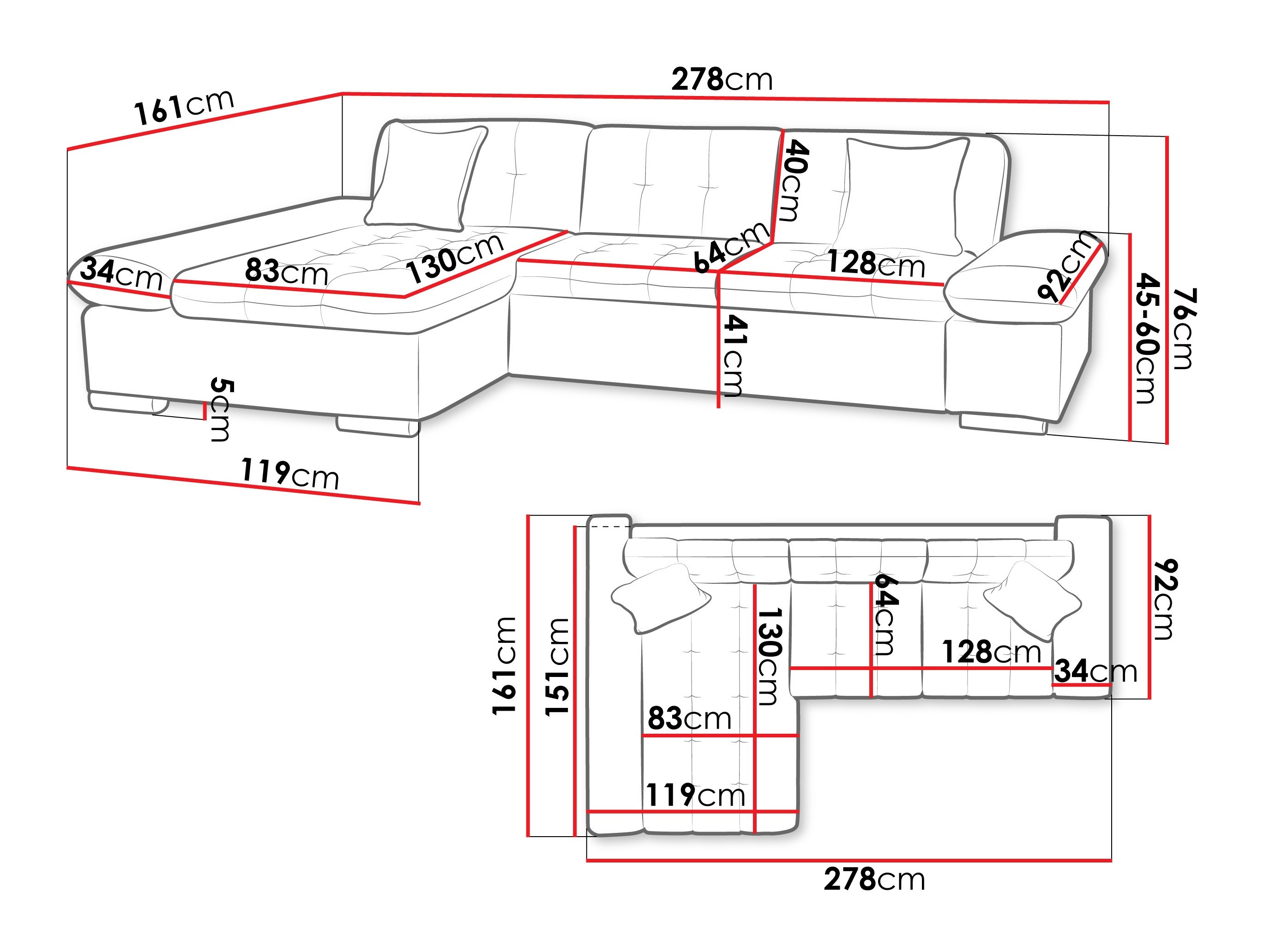 Ecksofa Comfivo Serenitas (Lux 06 + Lux 05)
