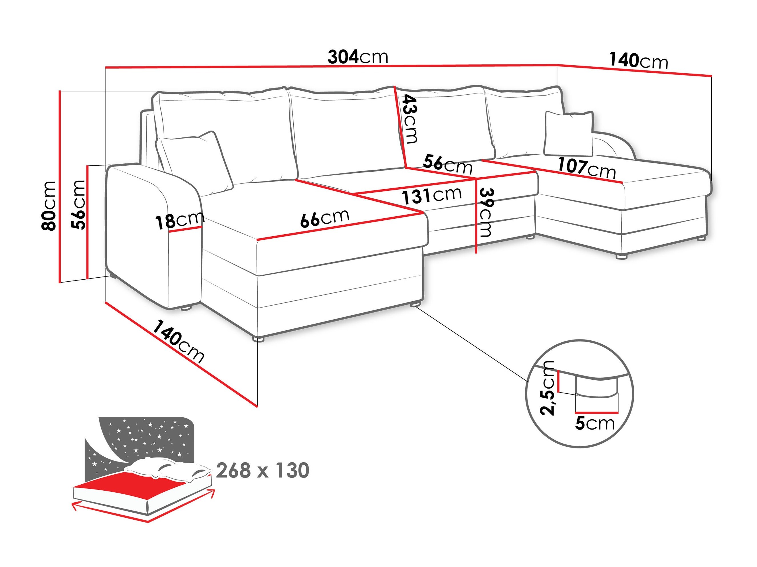 Ecksofa Comfivo Melissa III (Manila 18 + Manila 16)