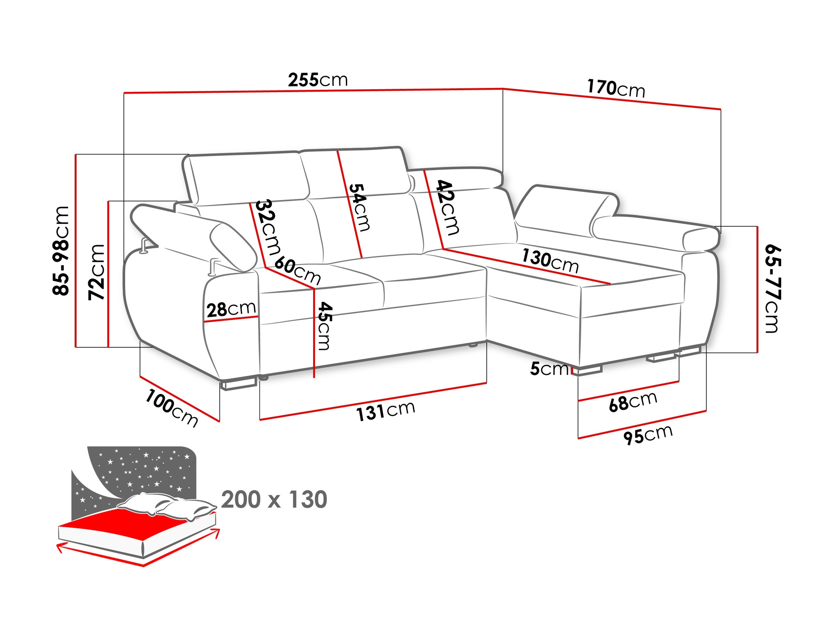 Ecksofa Columbus 132 (Paros 2)