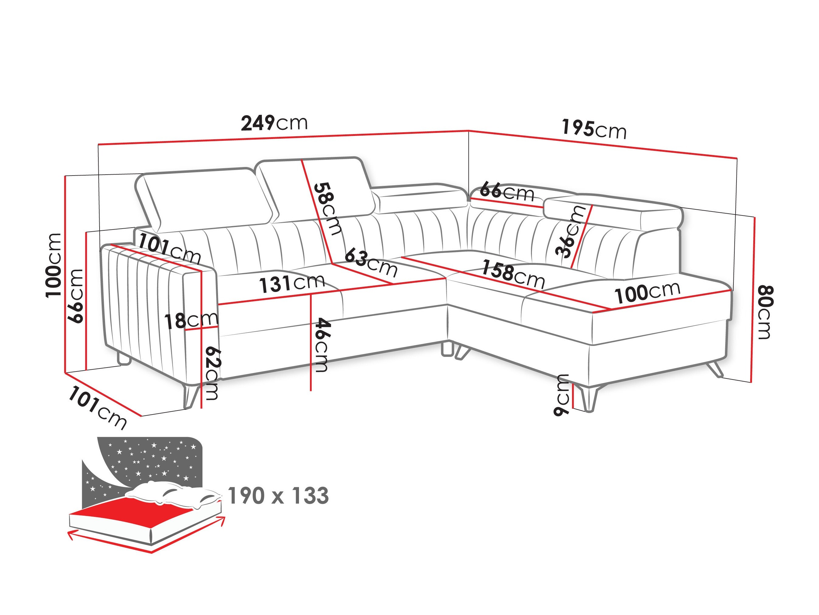 Ecksofa Columbus 202 (Flow 09)