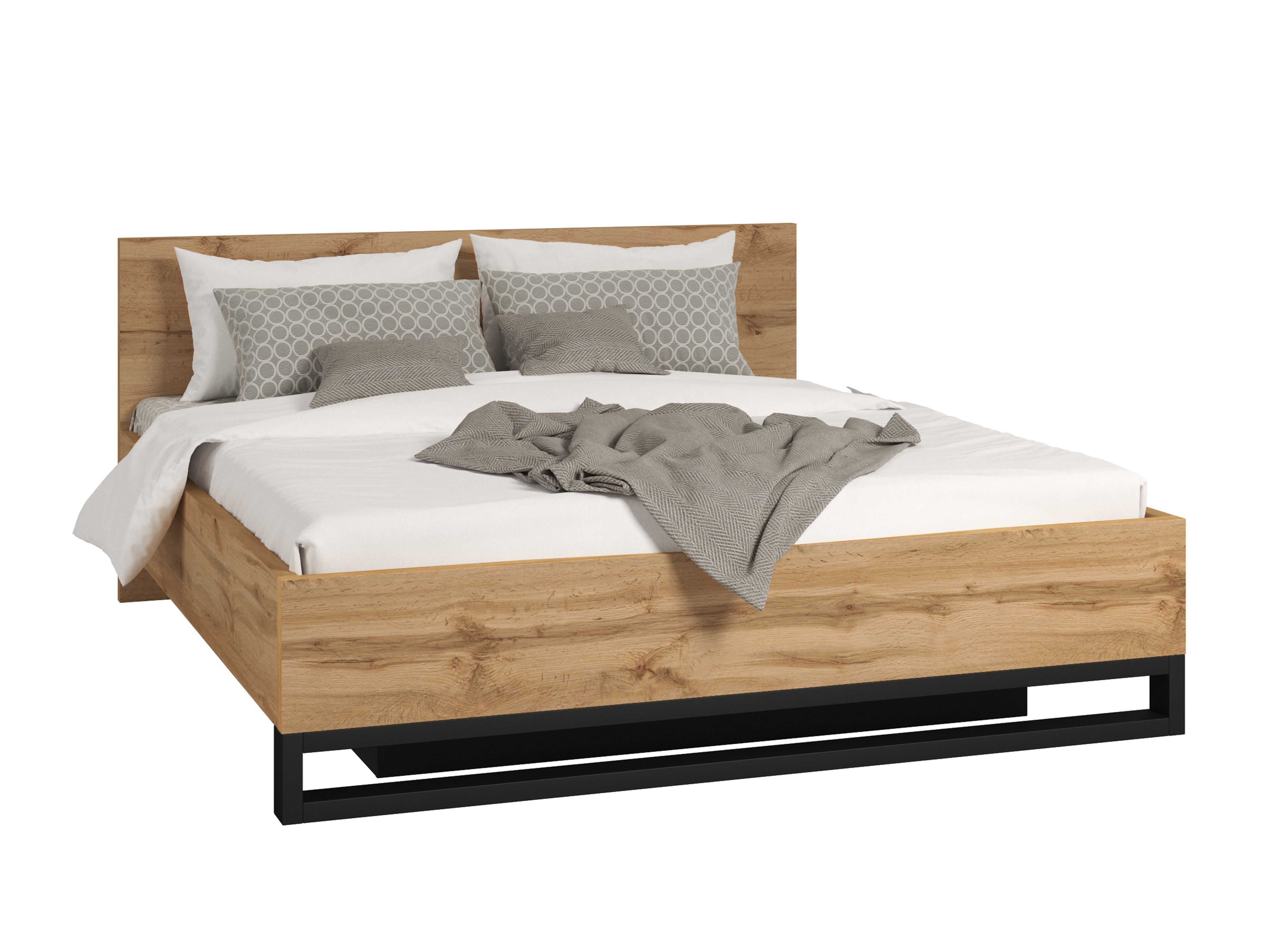 Bett Avicavu 118 (Wotan Eiche + Schwarz)