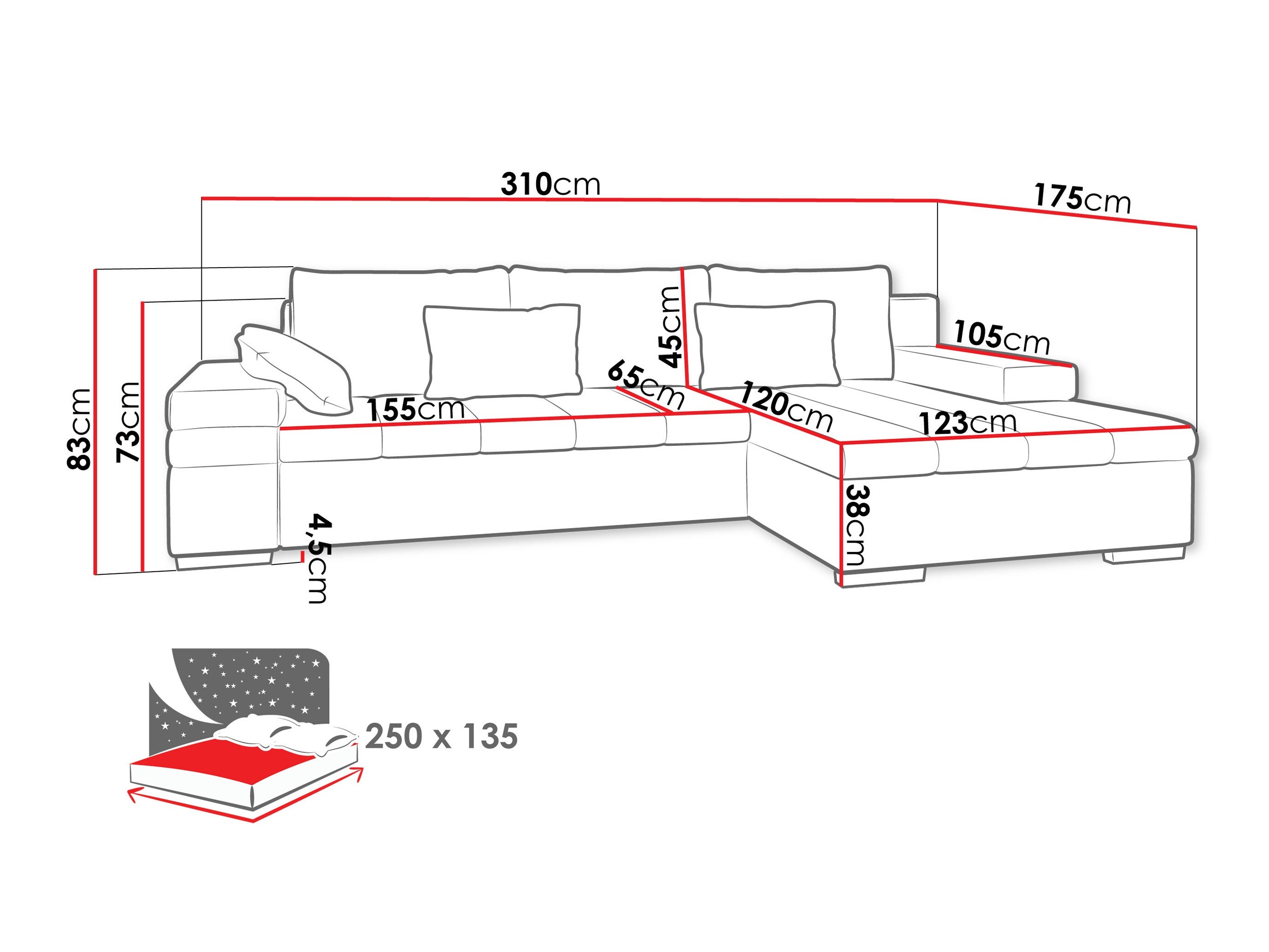 Ecksofa Comfivo Olivetum (Links)