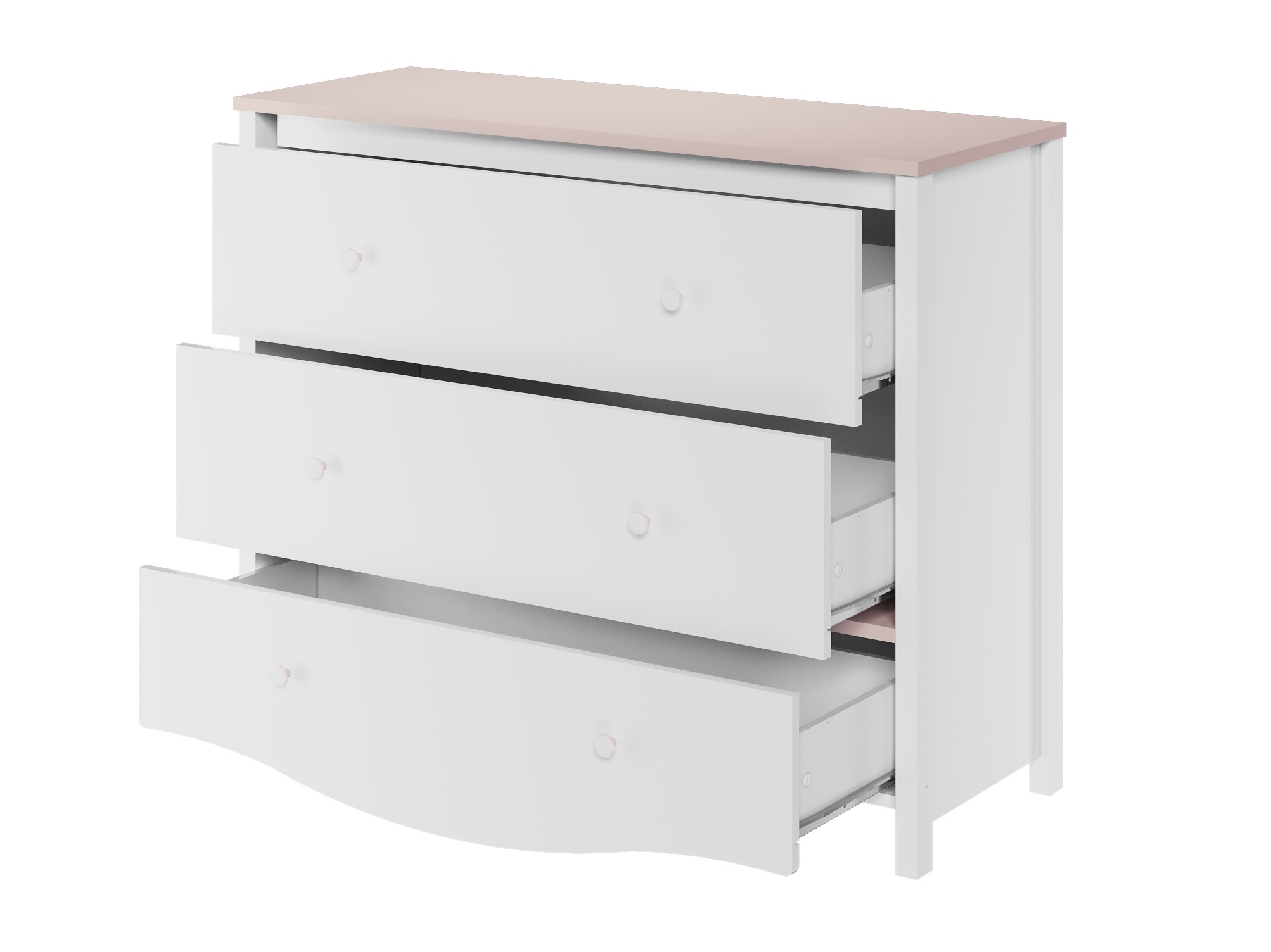 Kommoden Velferi 125 (Weiß + Rosa)