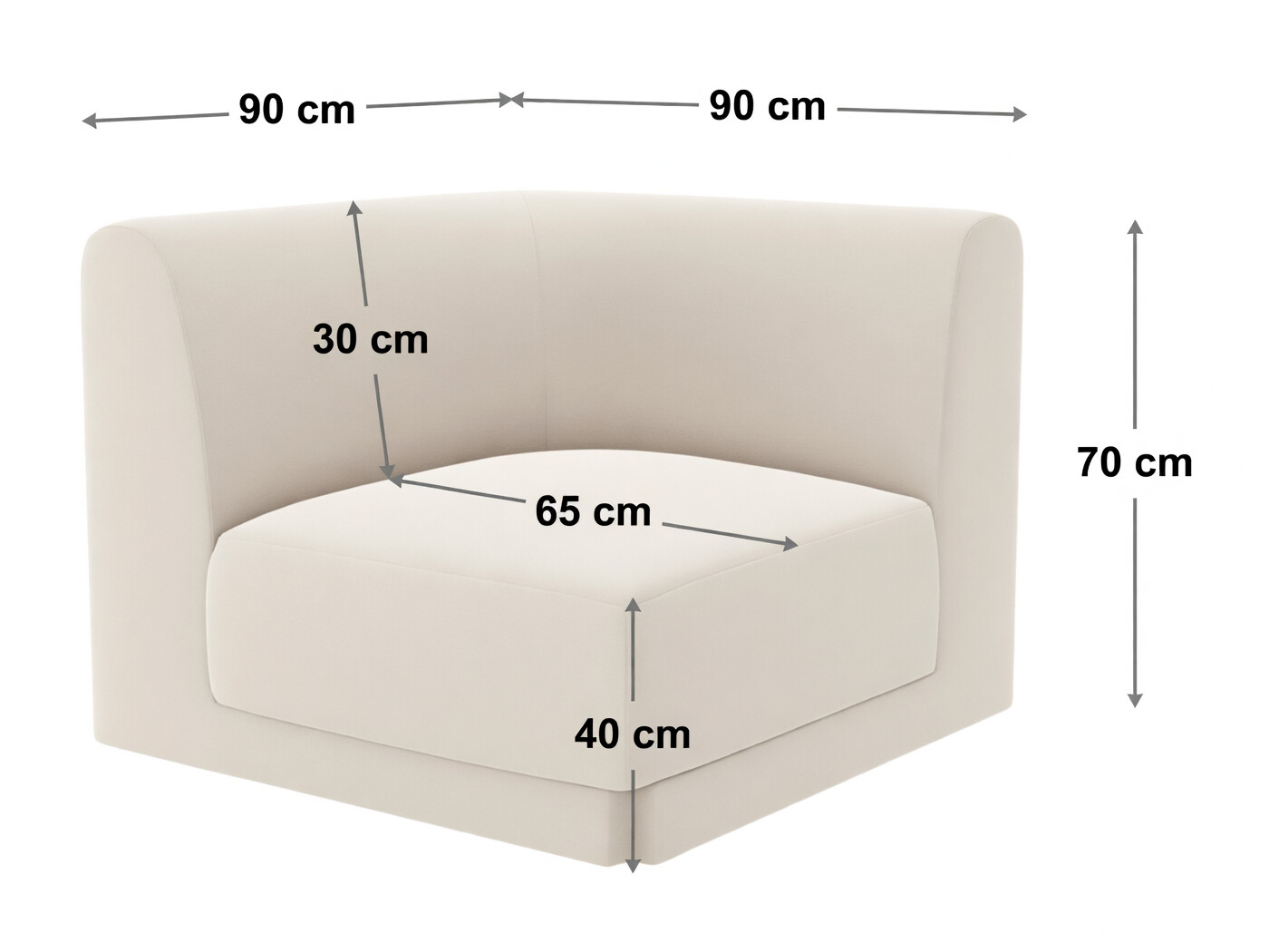 Modularer Sessel Tivlomi 103 (Bluvel 22)