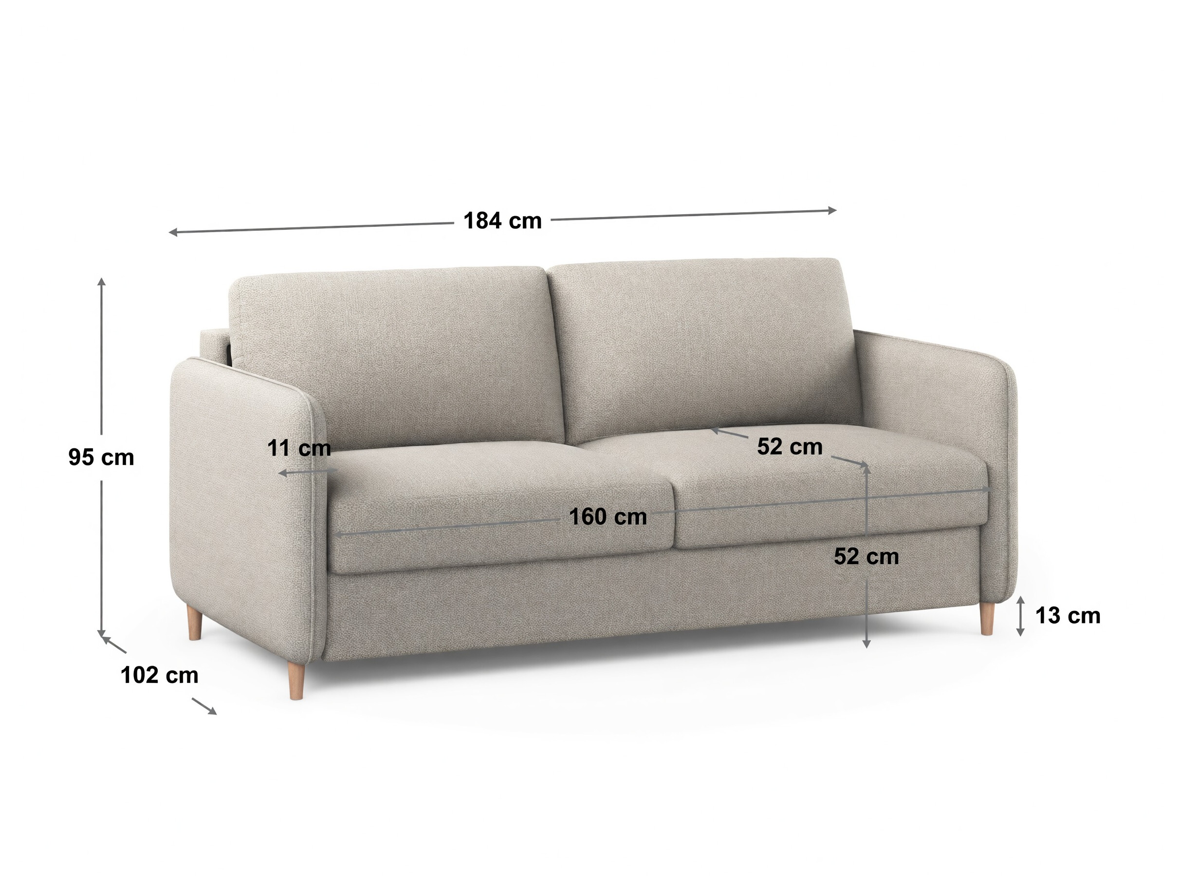Schlafsofa Beckley 357 (Babel Sand)