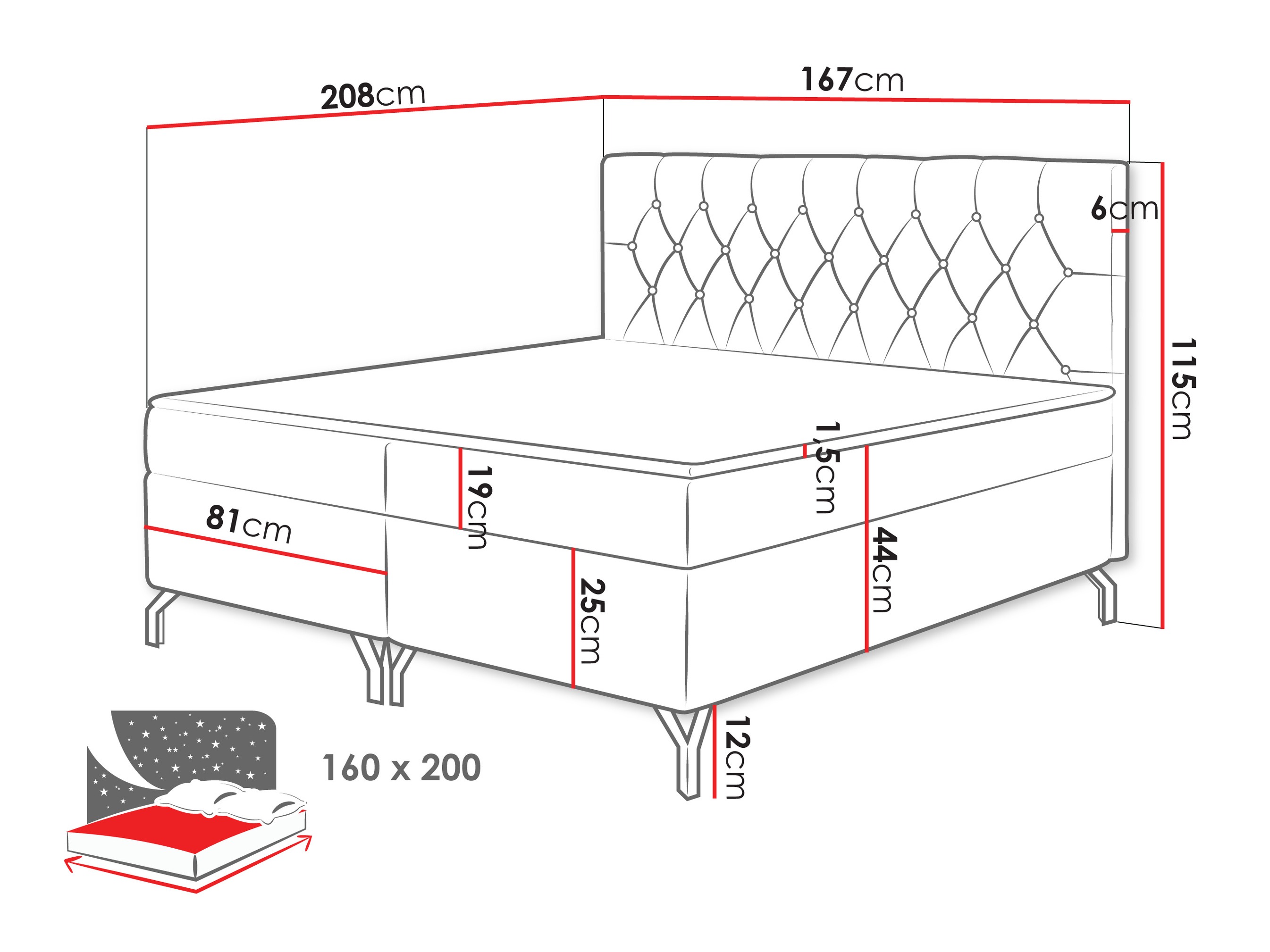 Boxspringbett Focus (Fresh 01)