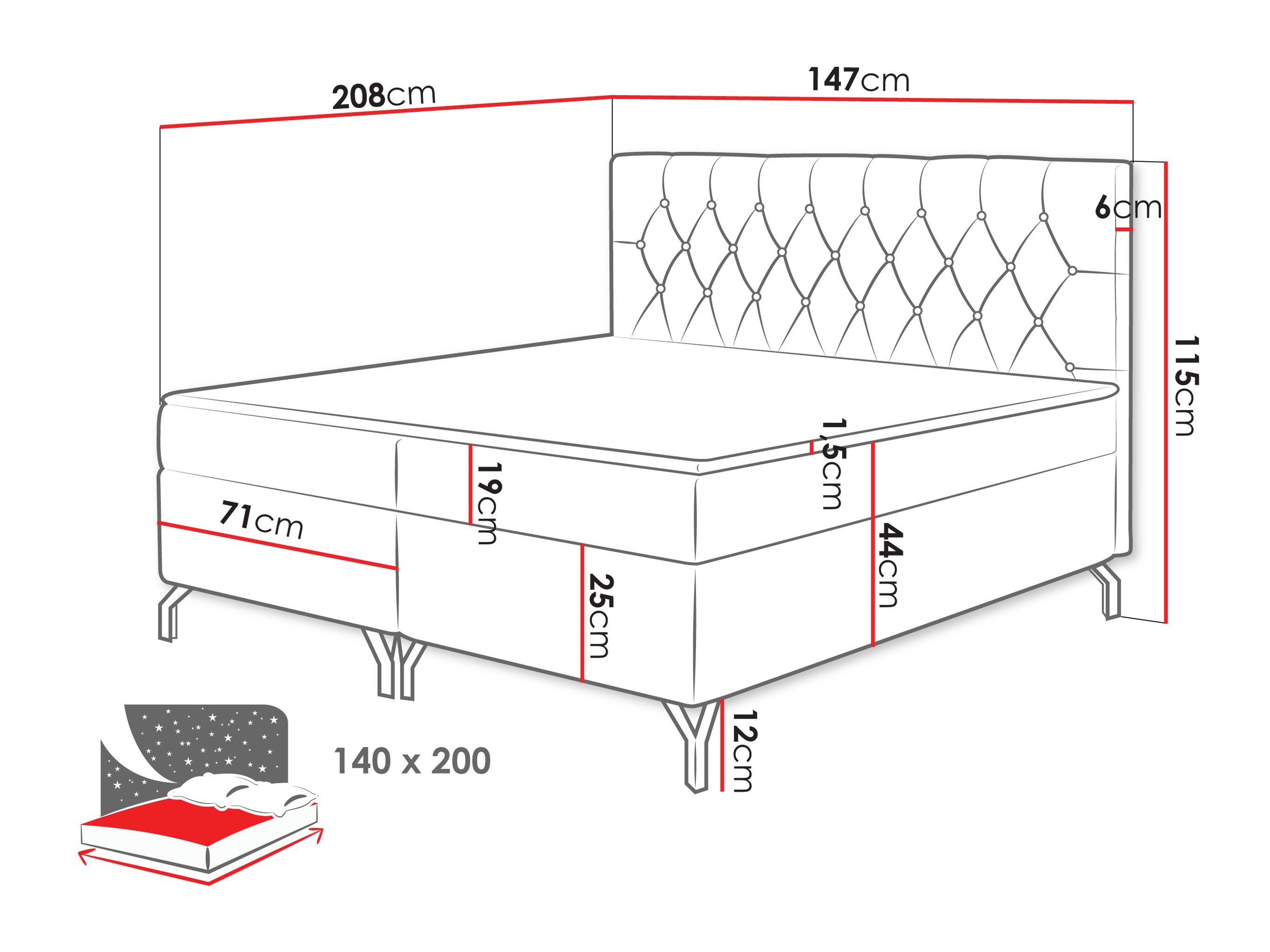 Boxspringbett Focus (Fresh 03)