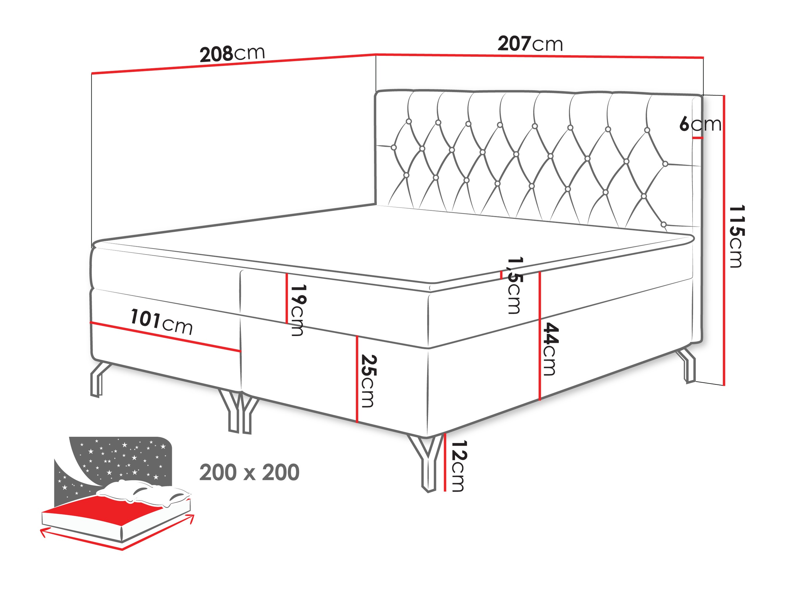 Boxspringbett Focus (Fresh 13)