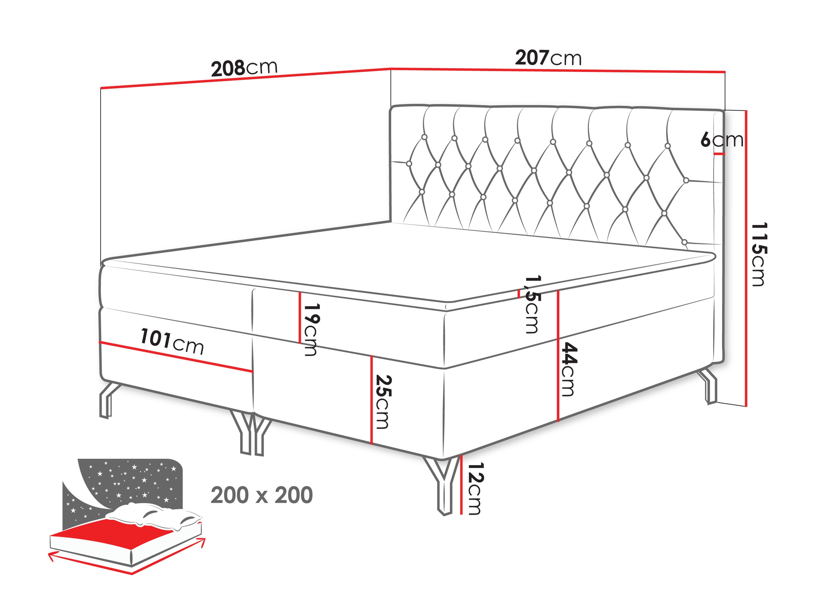 Boxspringbett Focus (Fresh 38)