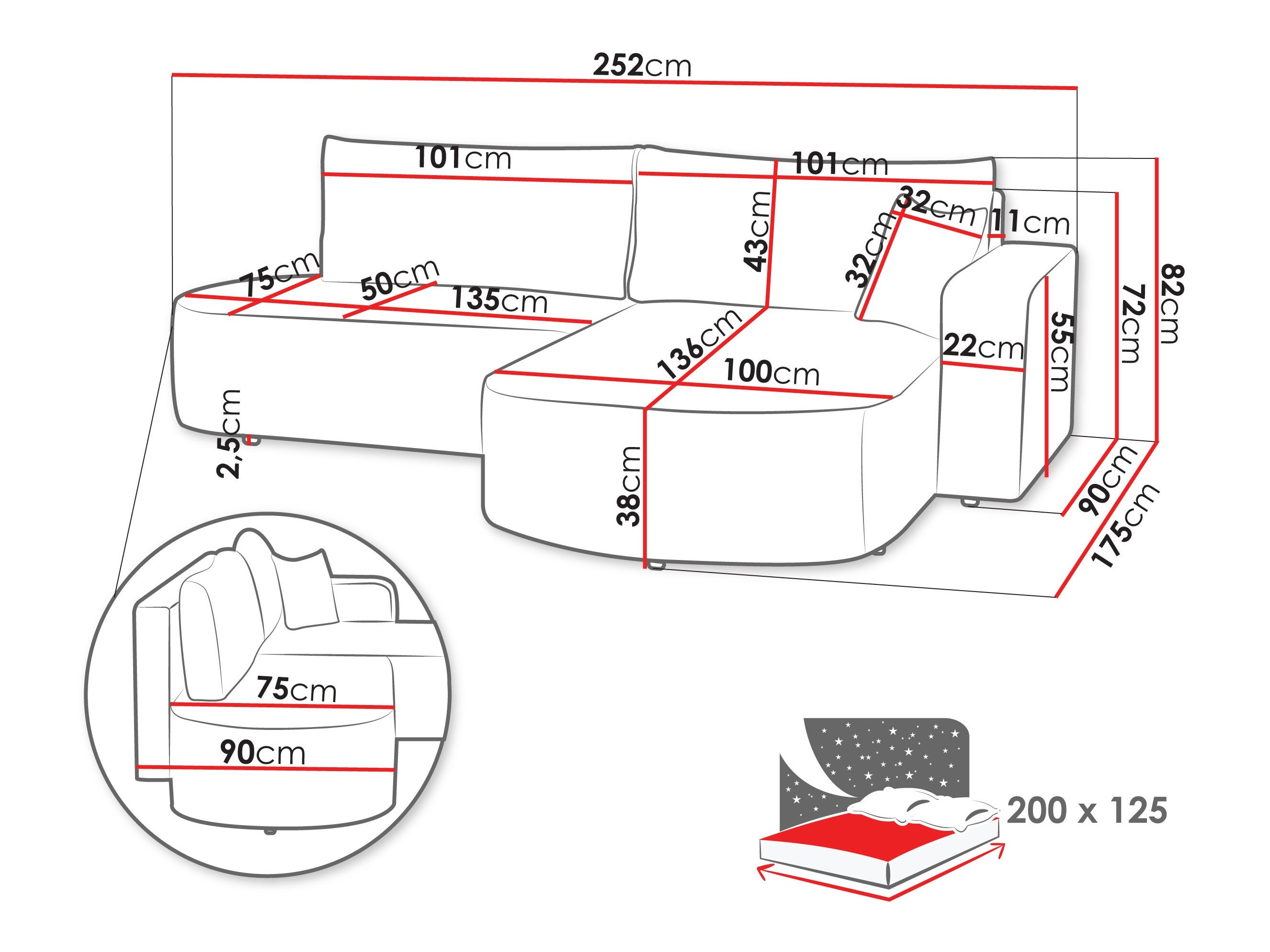 Ecksofa TrendyNest Infa (Poso 100)