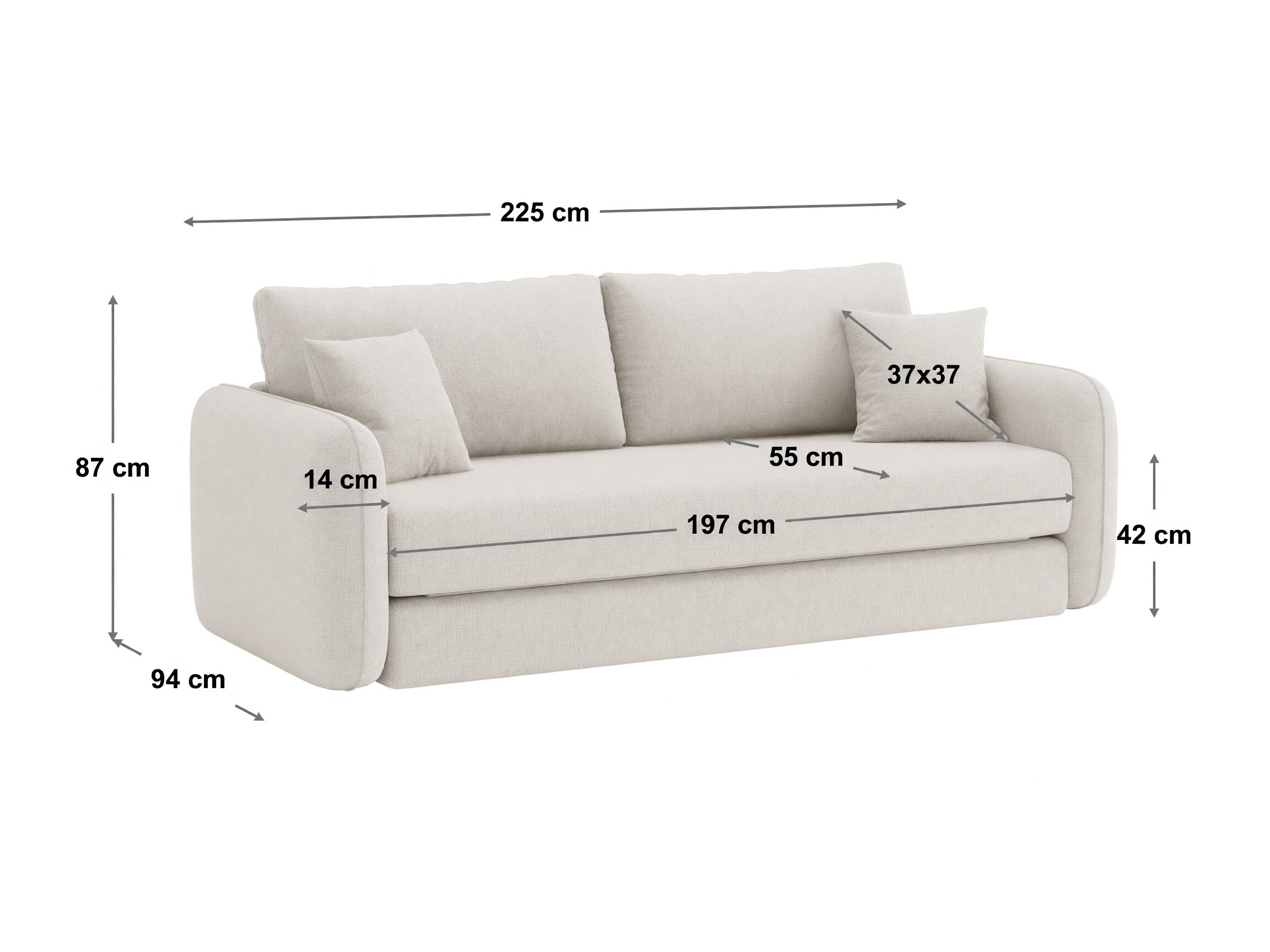Schlafsofa Beckley 358 (Moly 02)