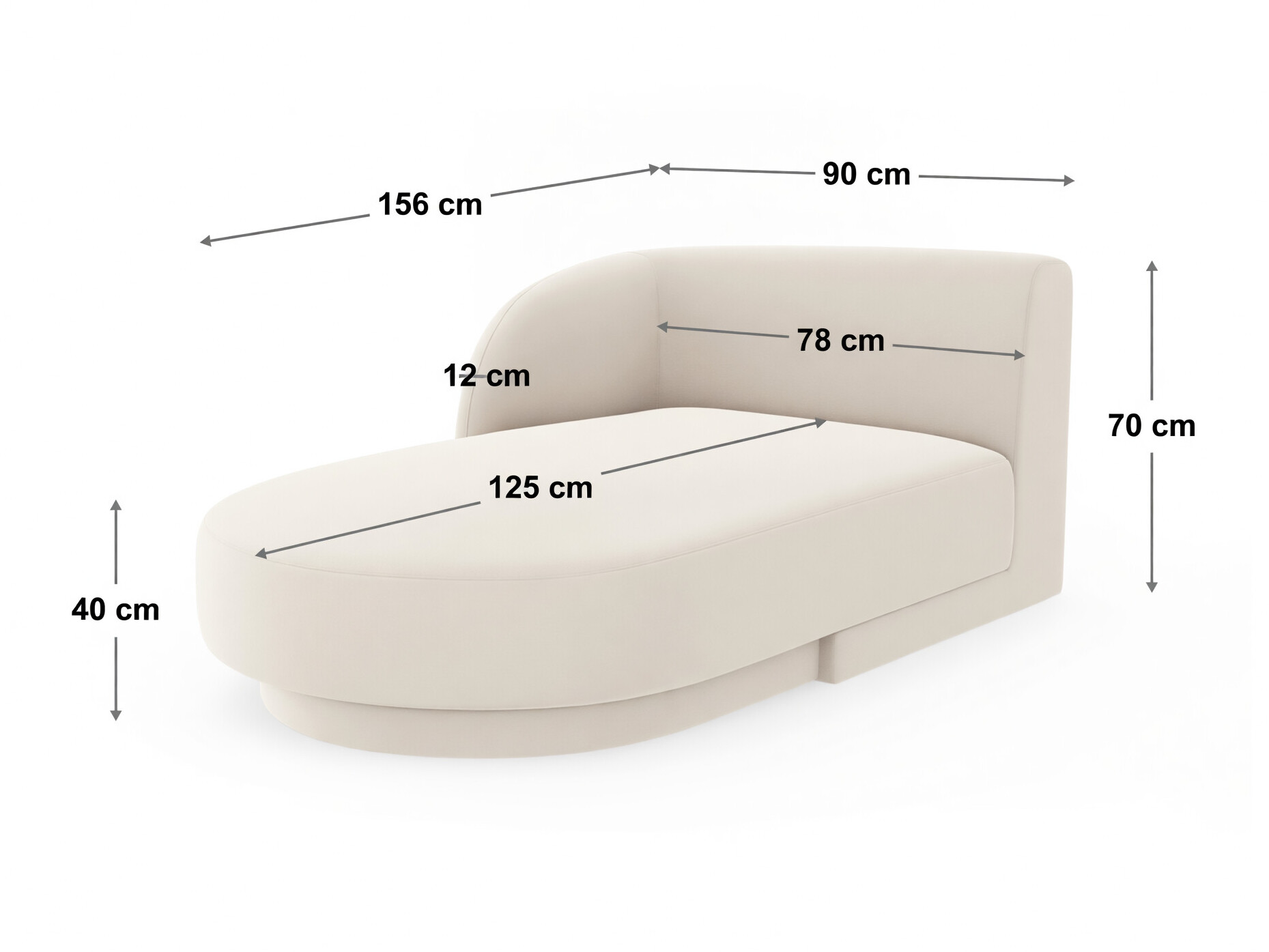 Chaiselongue Tivlomi 116 (Bluvel 13)