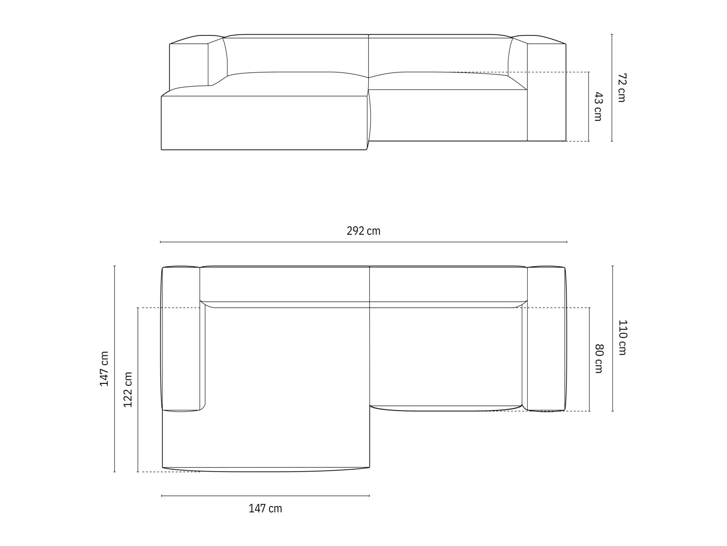 Modulares Ecksofa Beckley F120 (Paris Cream)
