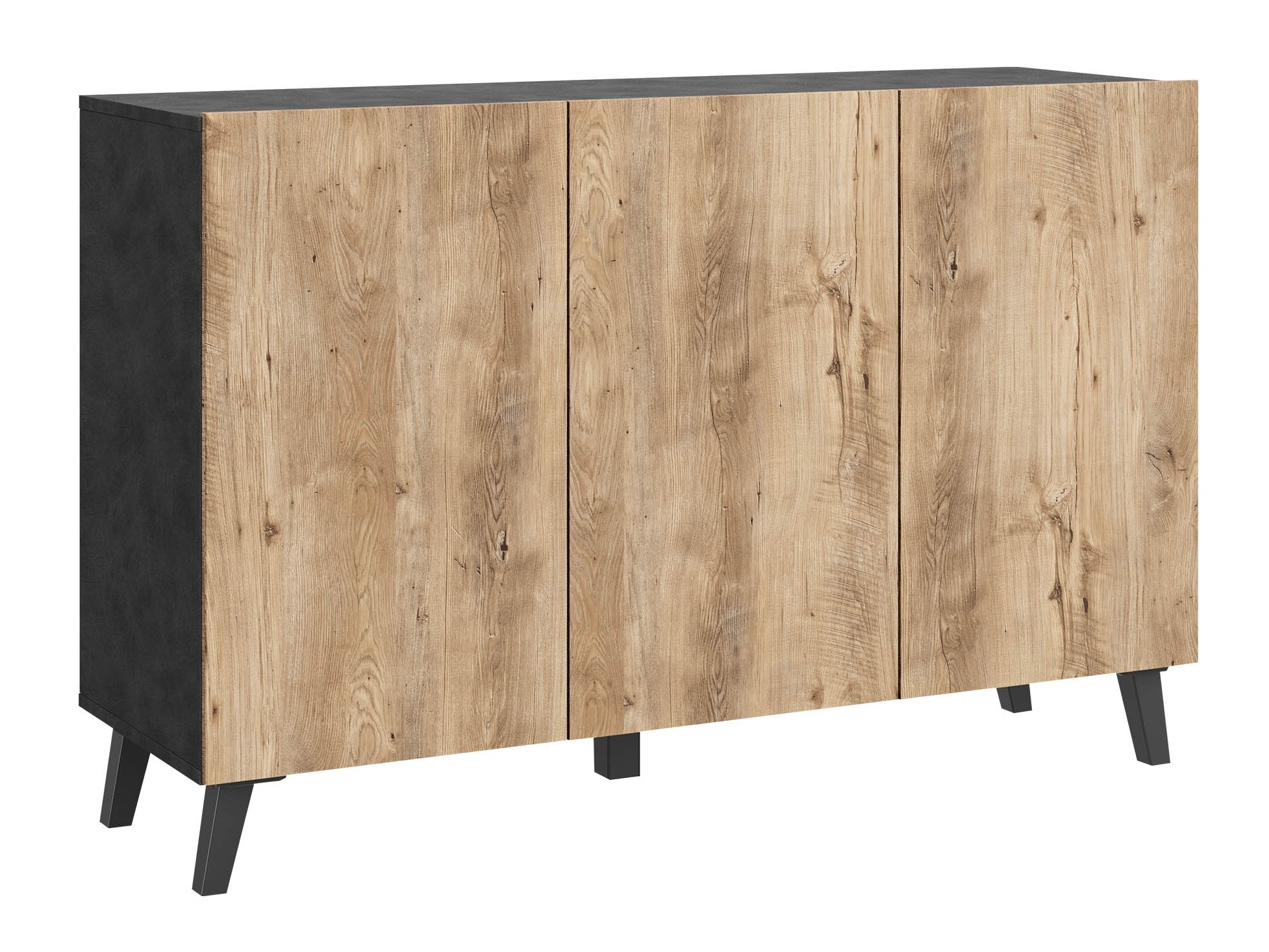 Sideboard Levtive 102 (Matera grau + Kastanienholzoptik)