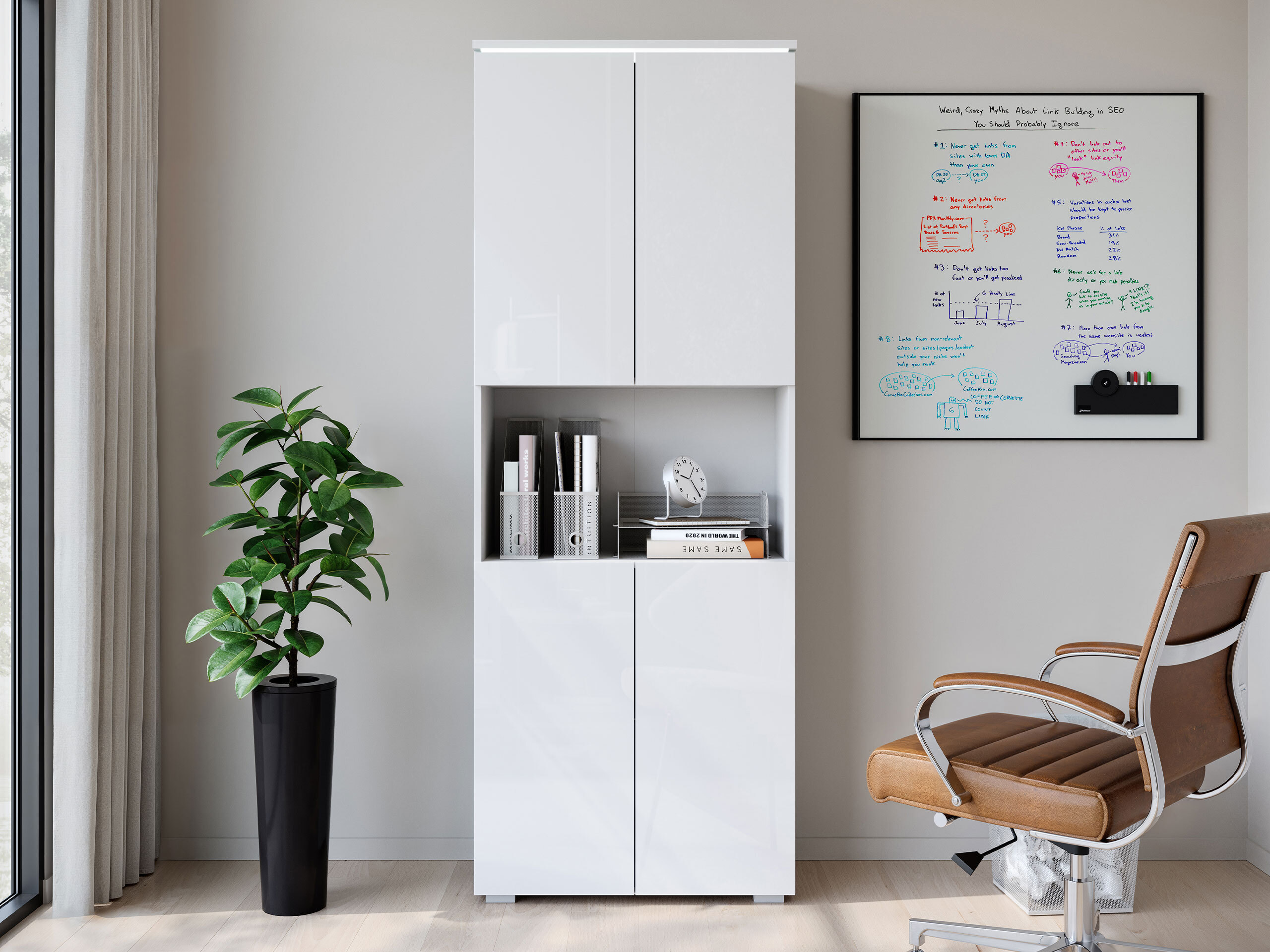 Regal Mirfivo 106 (Weiß + Weiß glänzend)