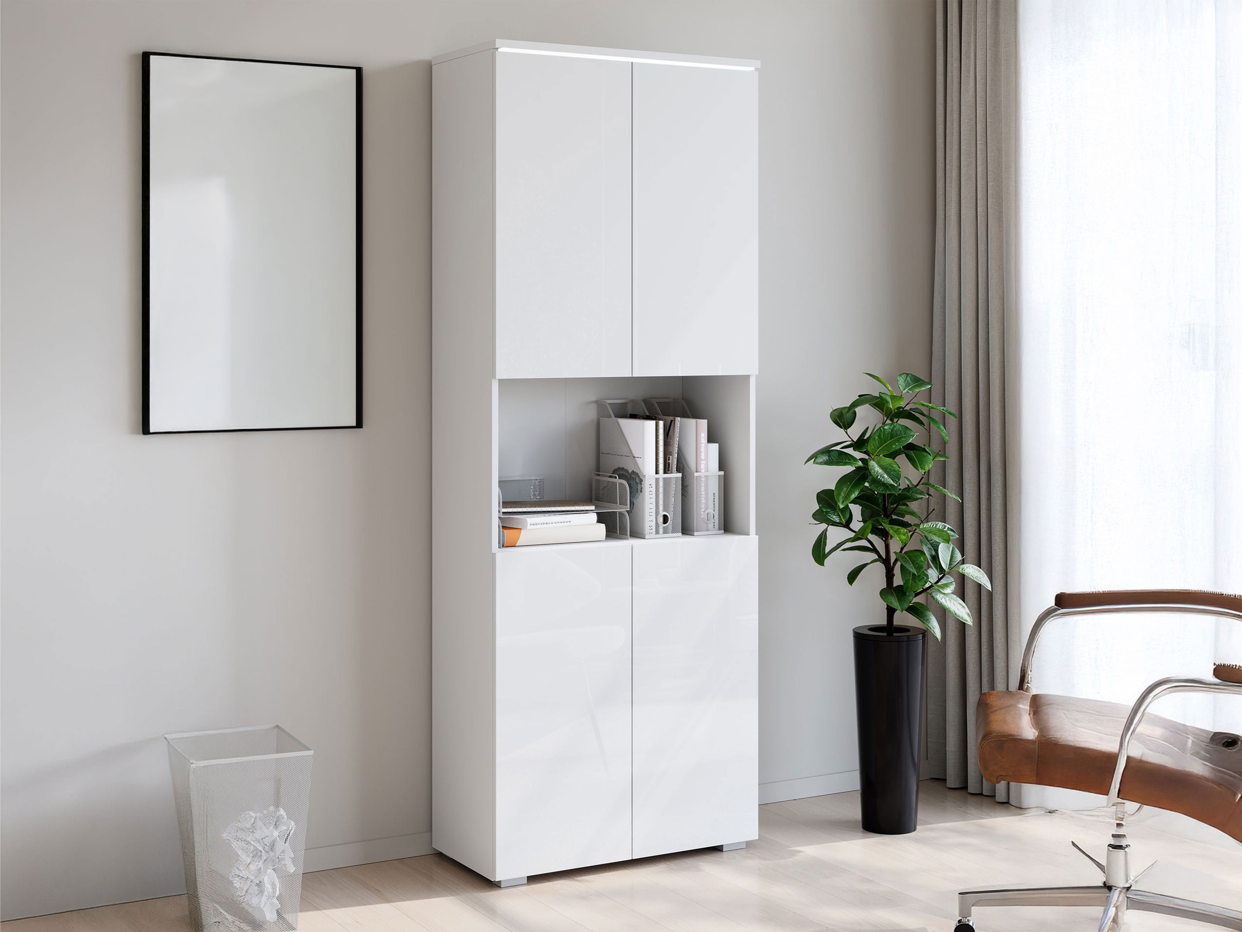 Regal Mirfivo 106 (Weiß + Weiß glänzend)