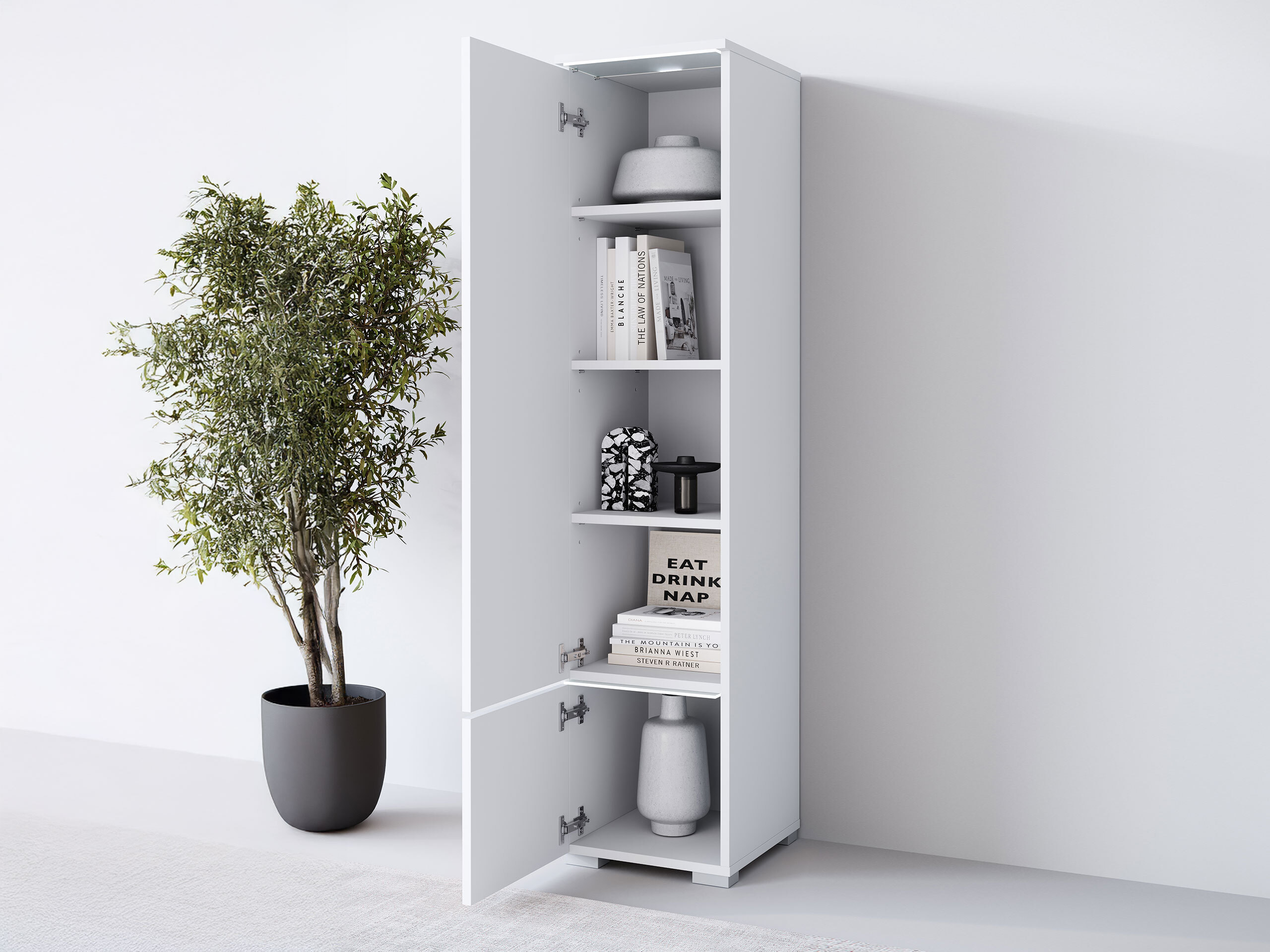 Regal Mirfivo 108 (Weiß + Weiß glänzend)