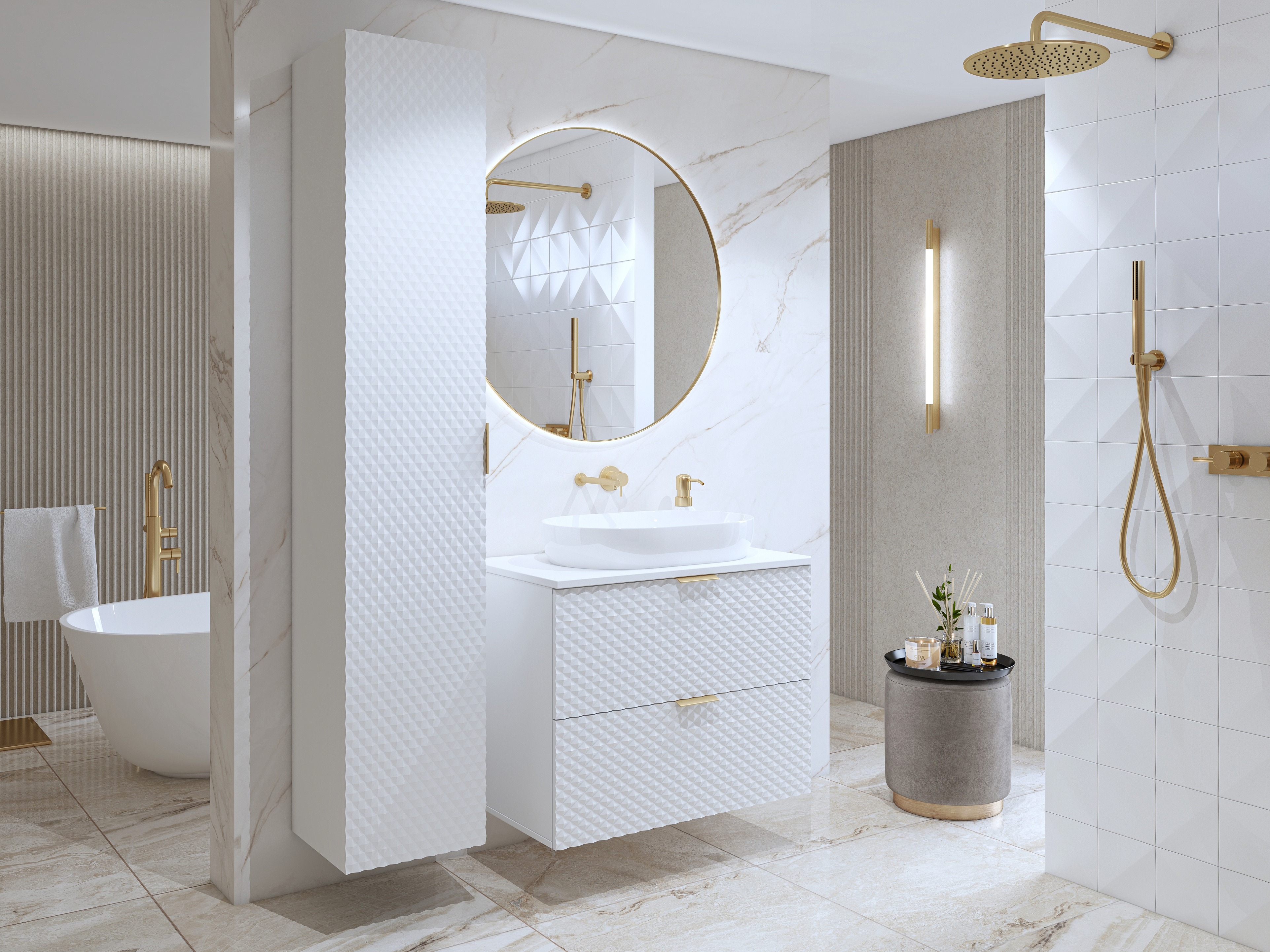 Badezimmer-Set Liretu 108 (Weiß)