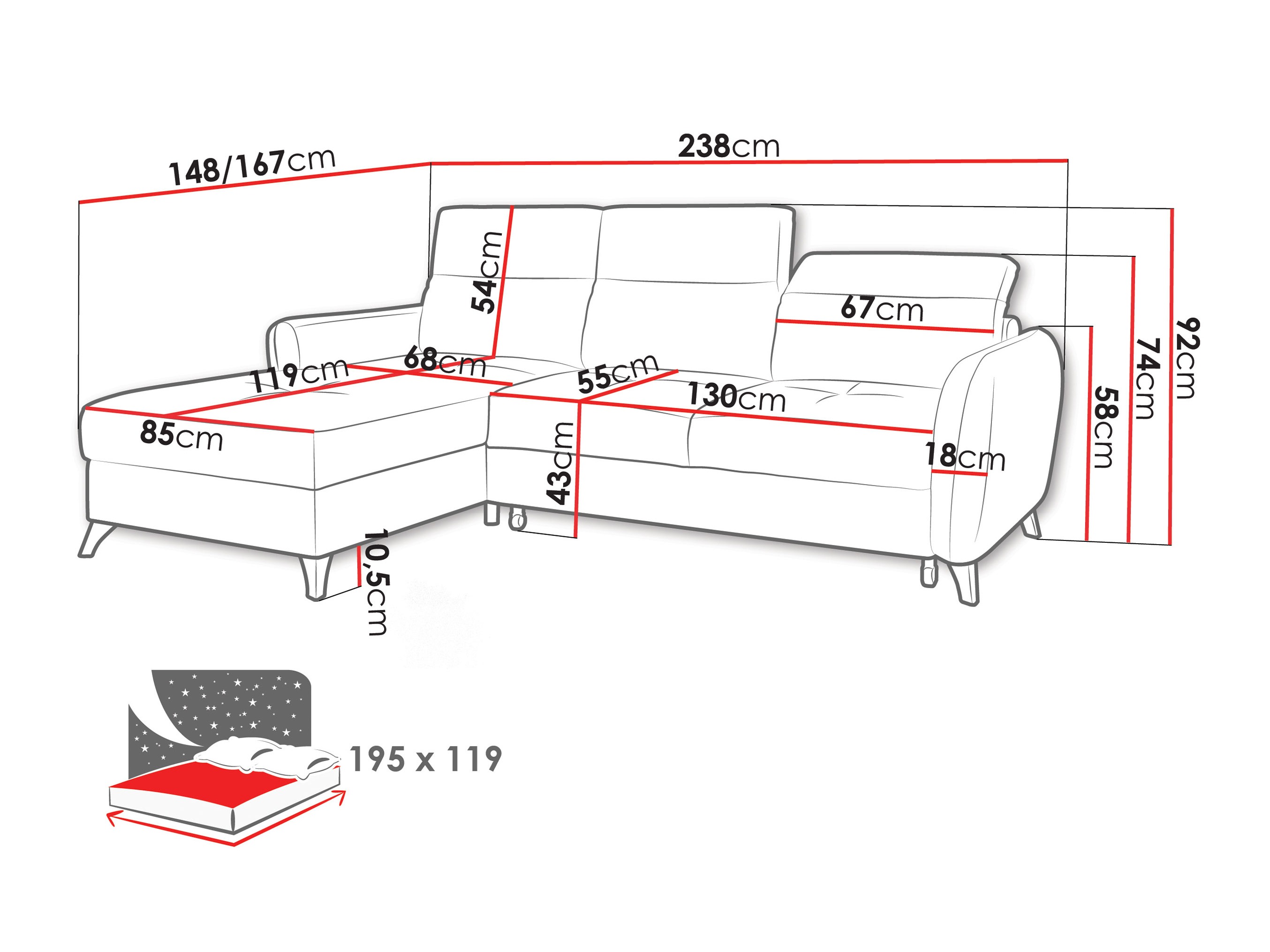 Ecksofa Amplexus (Vibe 95)