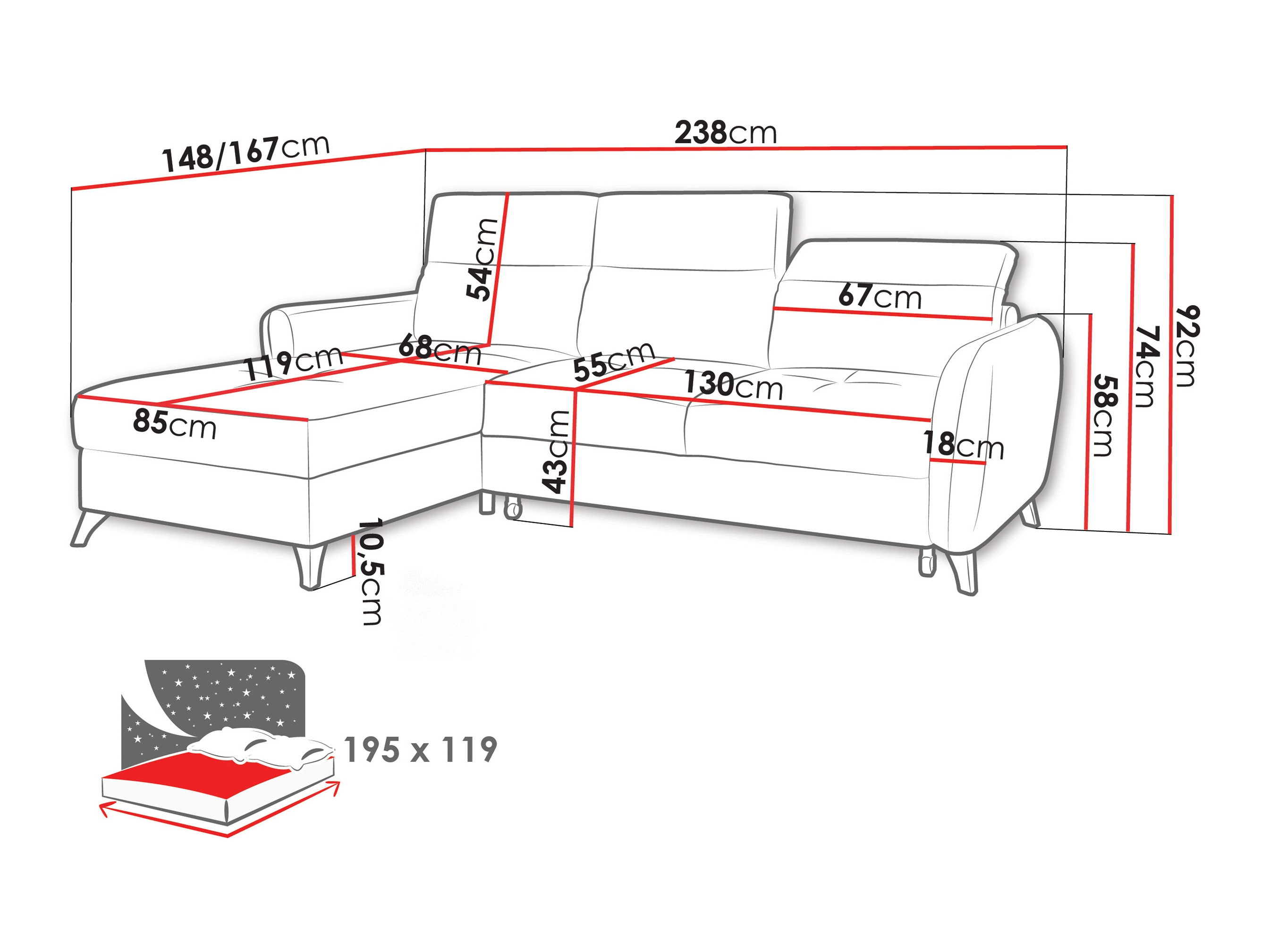 Ecksofa Lincoln 200 (Vibe 08)