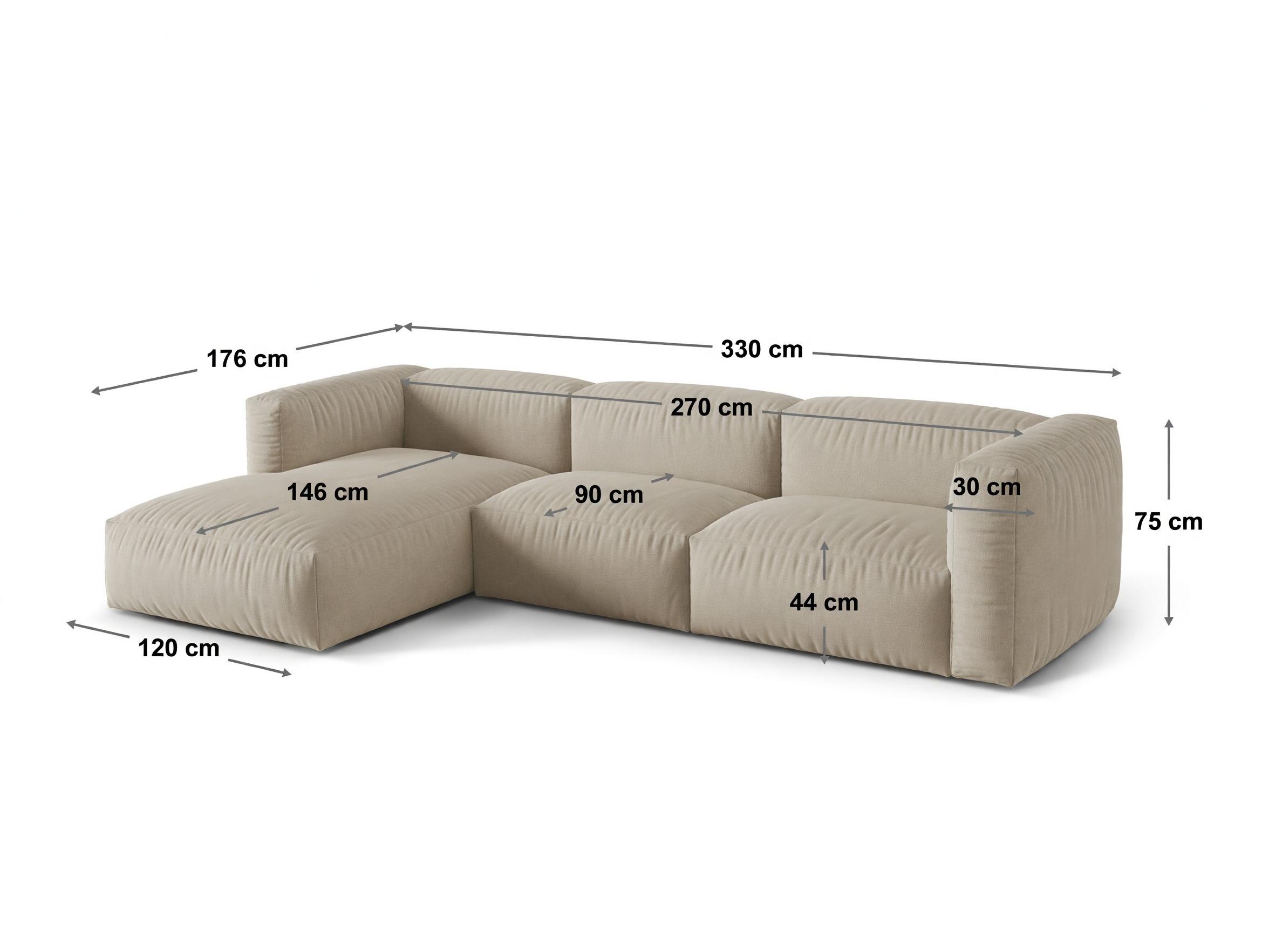 Modulares Ecksofa Sorcoro 121 (Vogue 1)