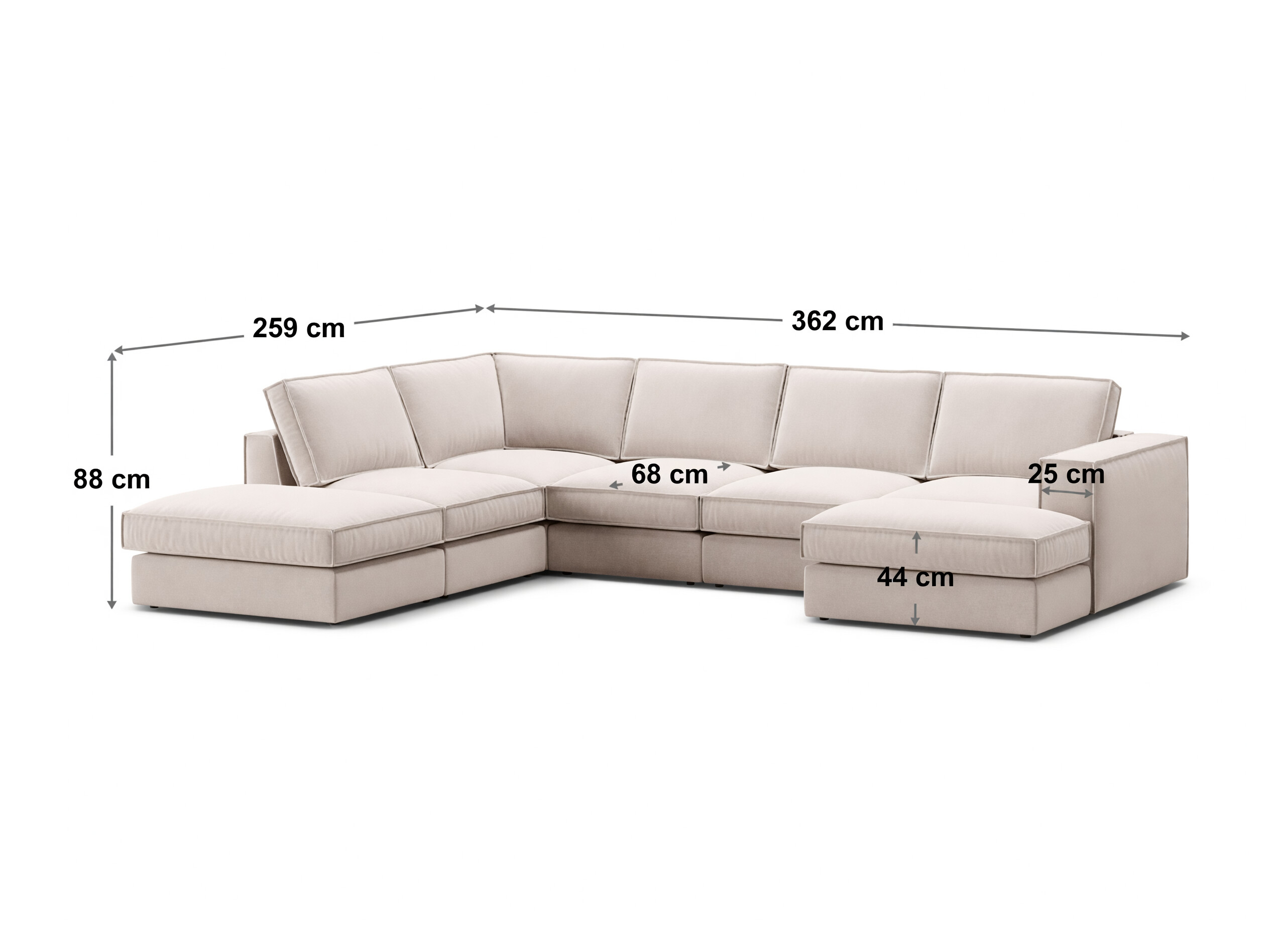 Modulares Ecksofa Dalodei 114 (Salvador 01)