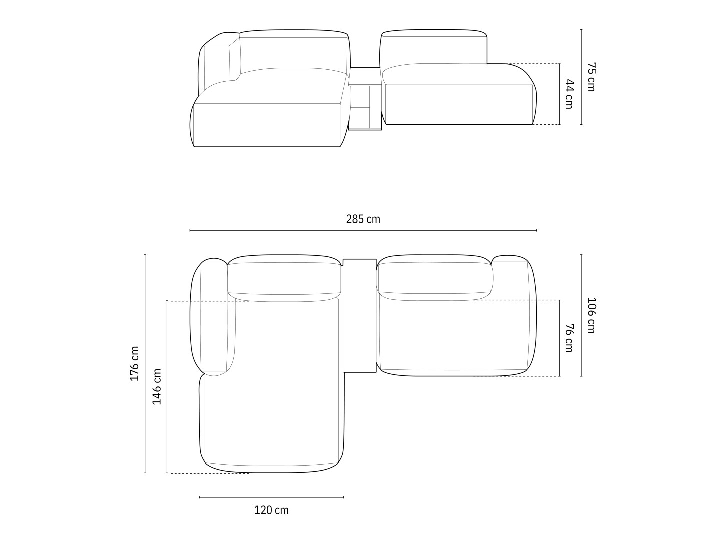 Modulares Ecksofa Sorcoro 125 (Tilia 03)