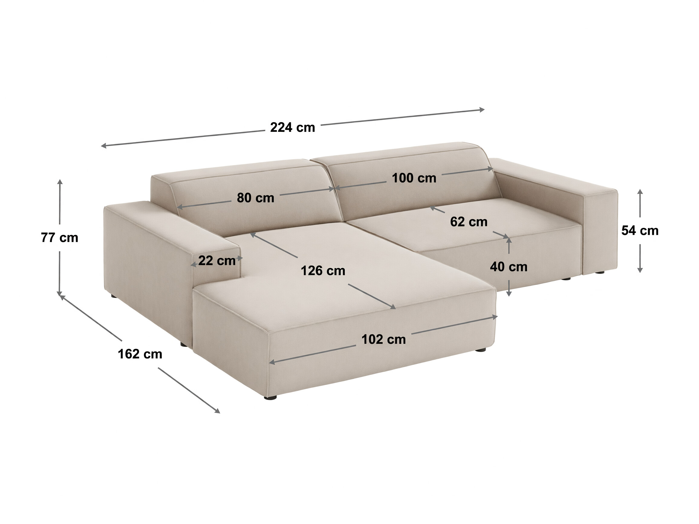Modulares Ecksofa Lomcalu 101 (Bluvel 22)