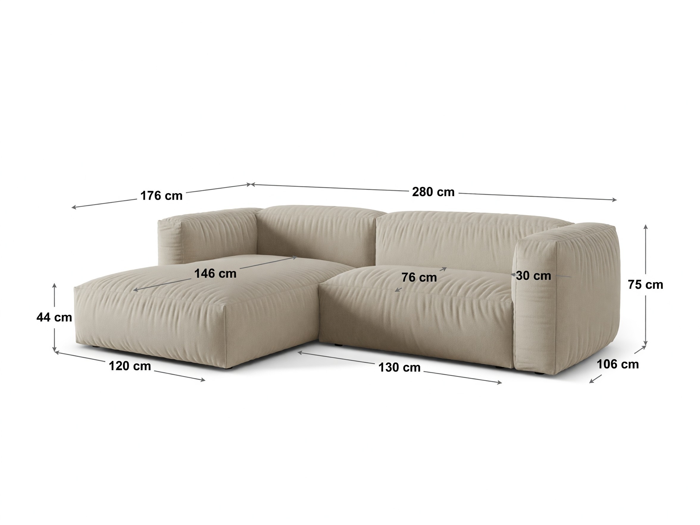 Modulares Ecksofa Sorcoro 122 (Tilia 03)