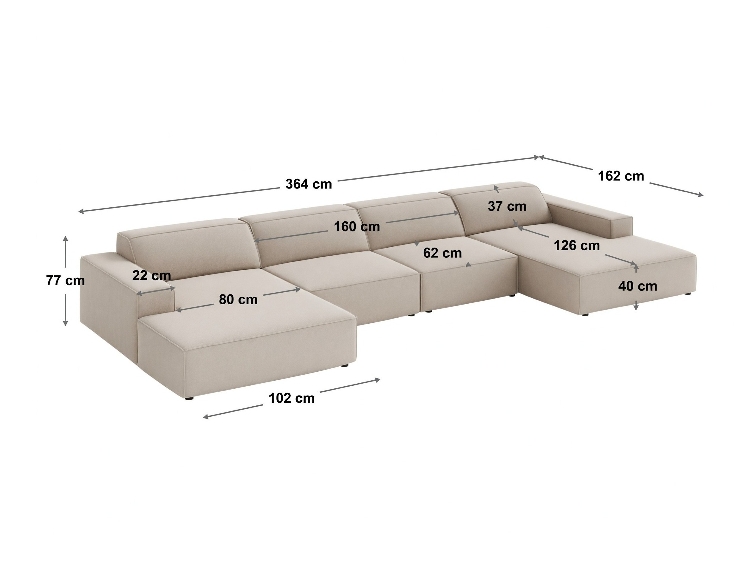 Modulares Ecksofa Lomcalu 122 (Venus 2933)