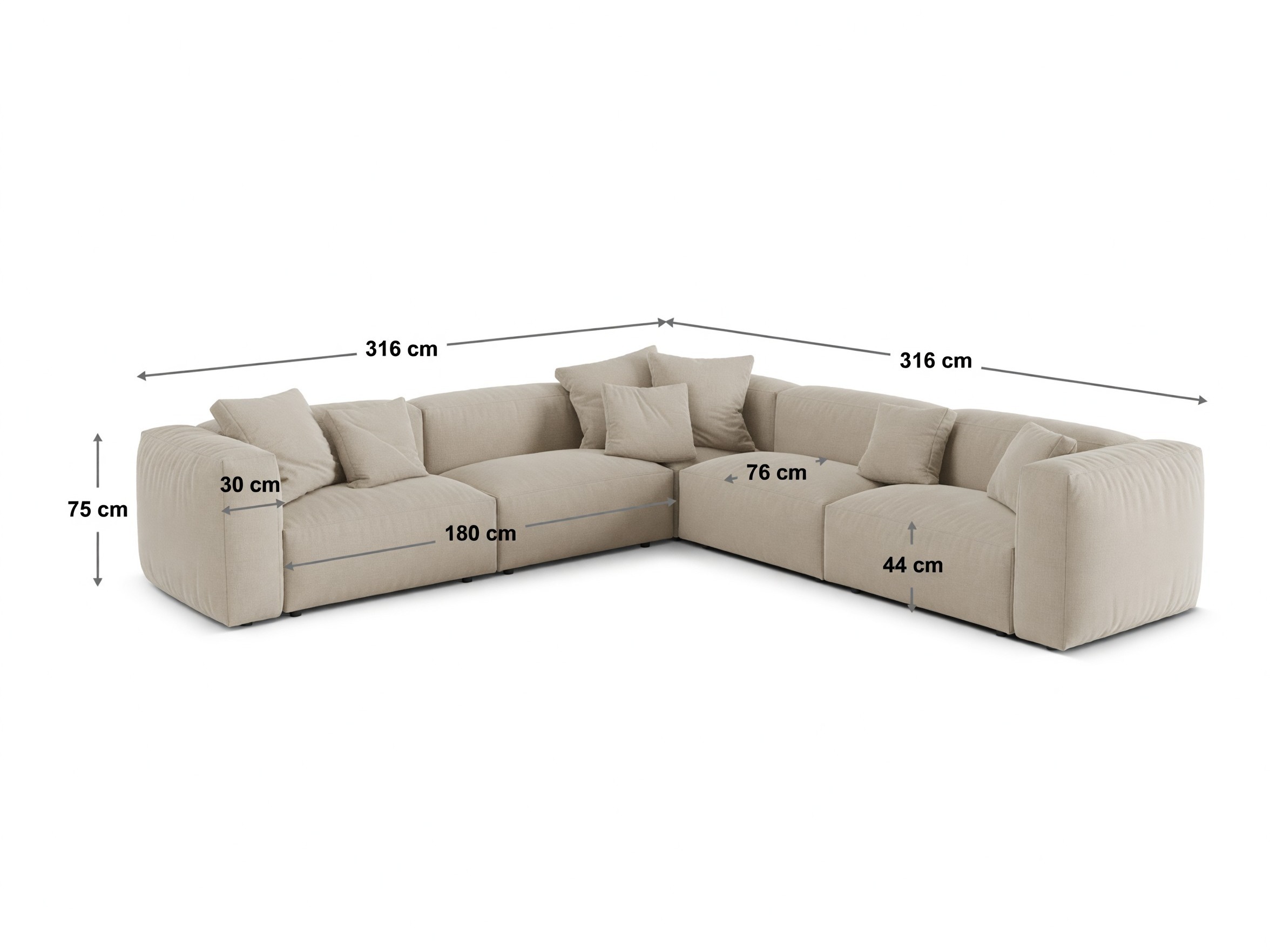 Modulares Ecksofa Sorcoro 130 (Vogue 1)