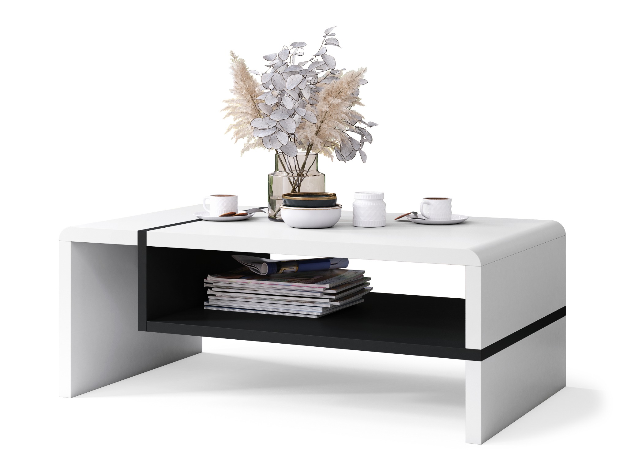 Couchtisch Glendale 102 (Weiß + Schwarz)