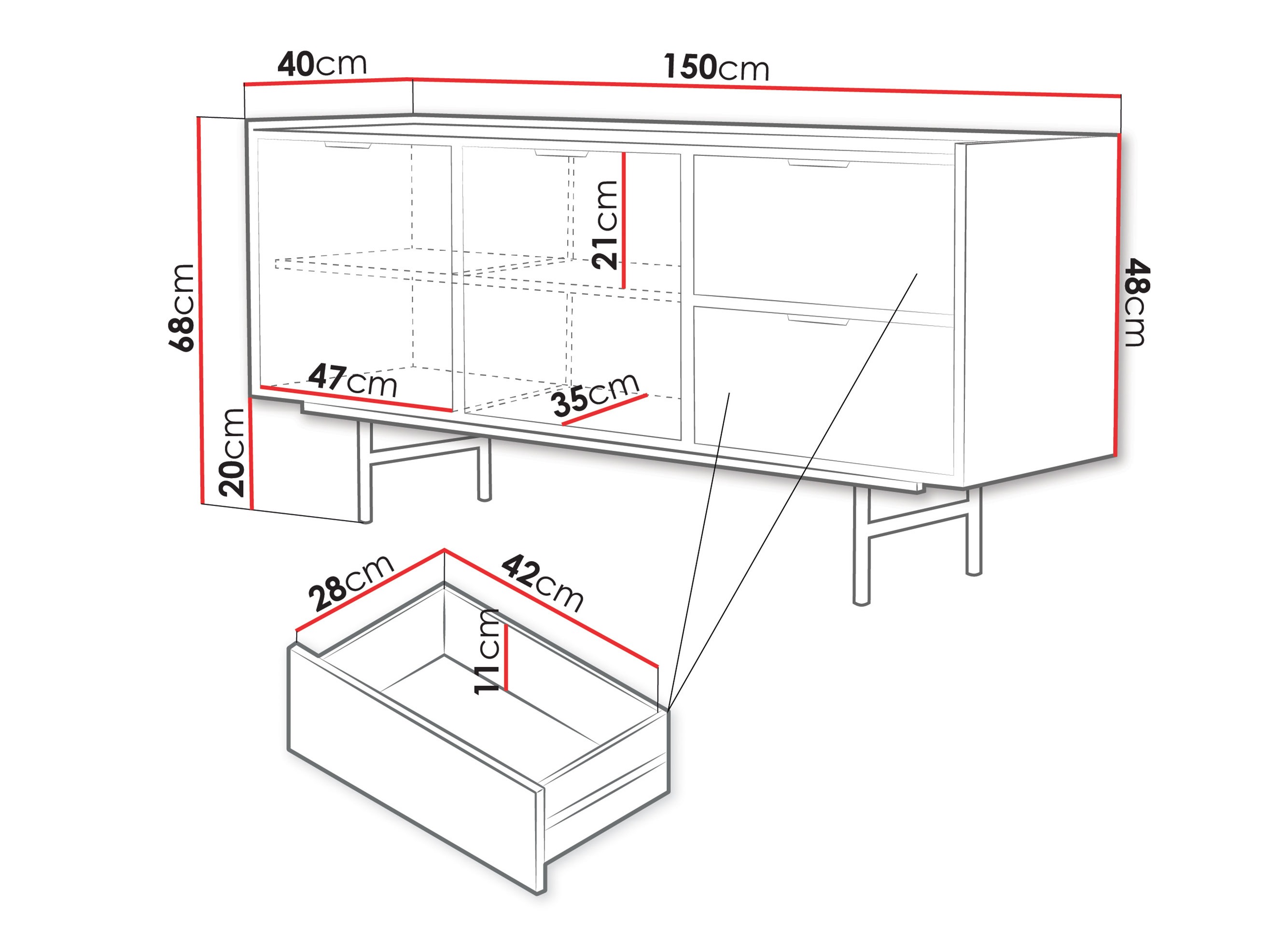 Kommoden Studos (Eichenholzoptik)