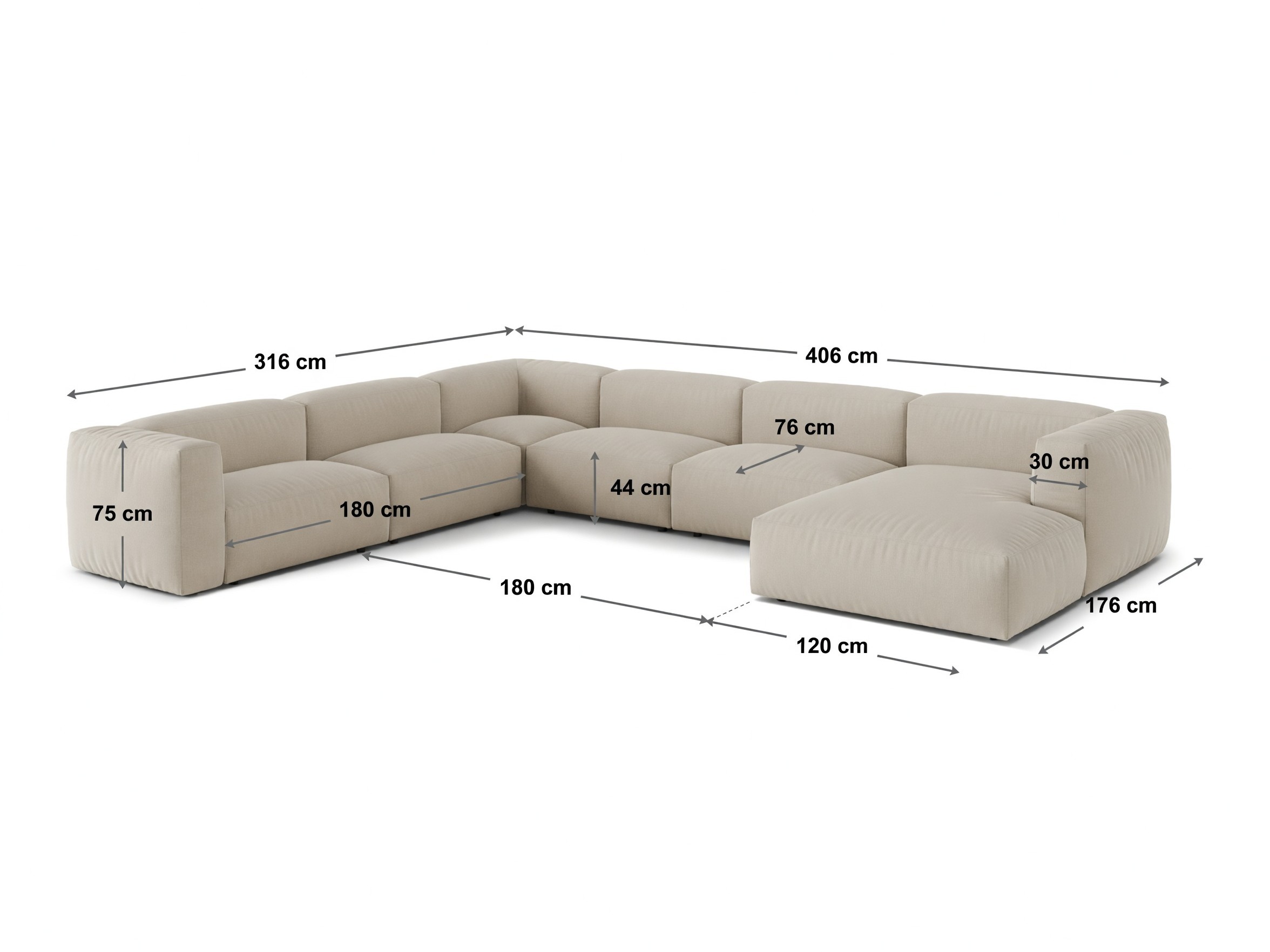Modulares Ecksofa Sorcoro 132 (Vogue 1)
