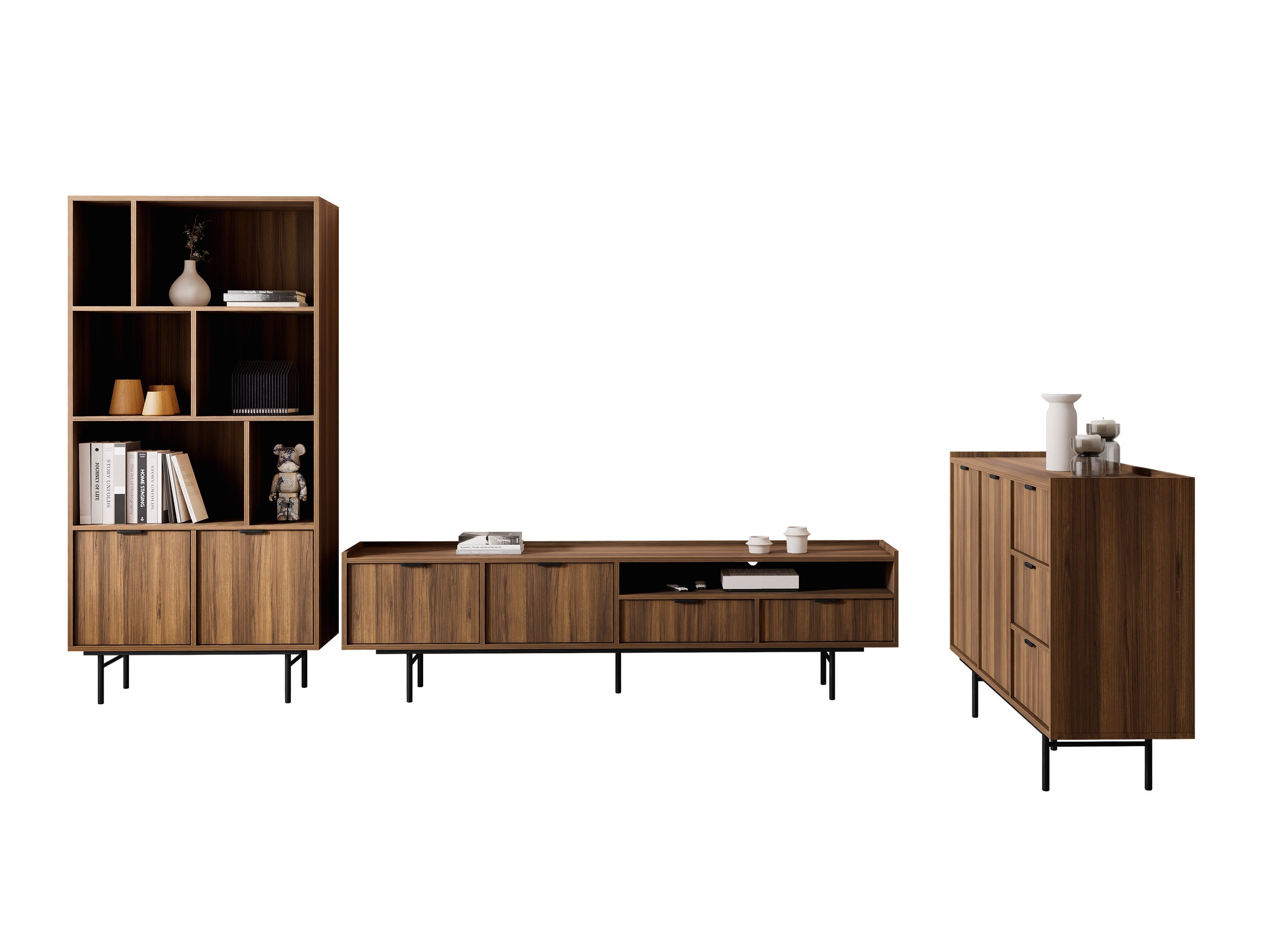 Wohnzimmer-Sets Studos (Walnussholzoptik)